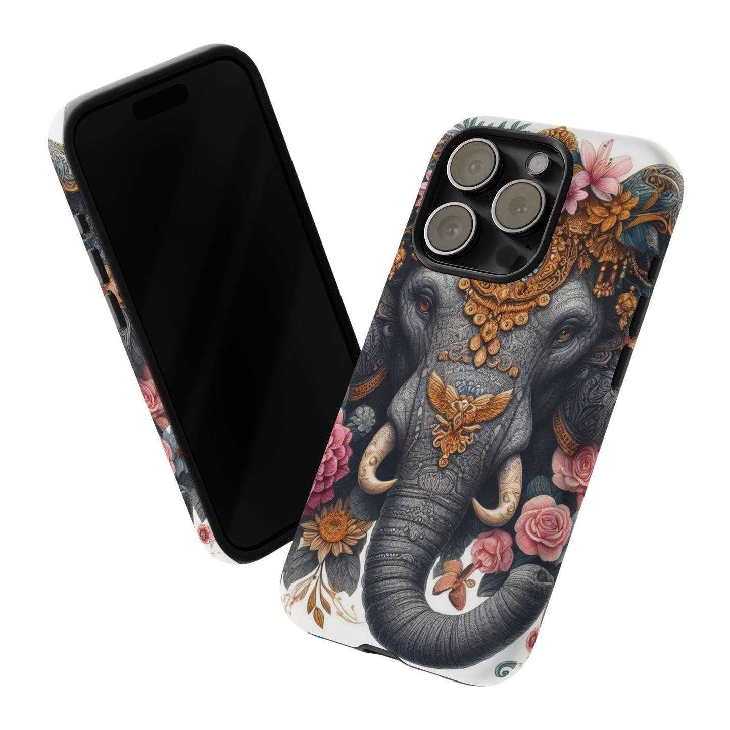 Golden Royal Elephant Mobile Cover – Luxurious Ornate Art
