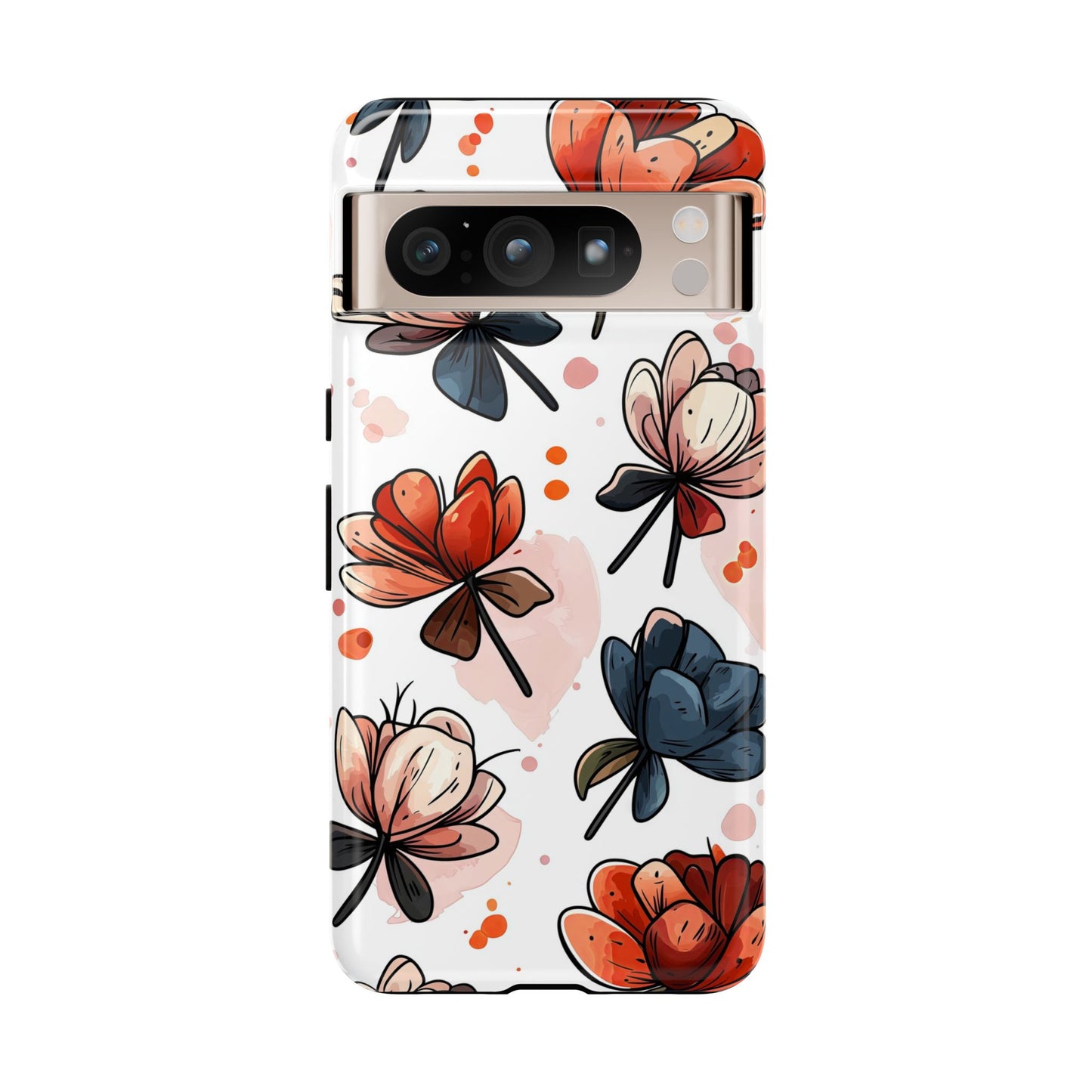 Bold Bloom Watercolor Floral Phone Case for iPhone, Samsung & Google Pixel | Artistic Flower Pattern