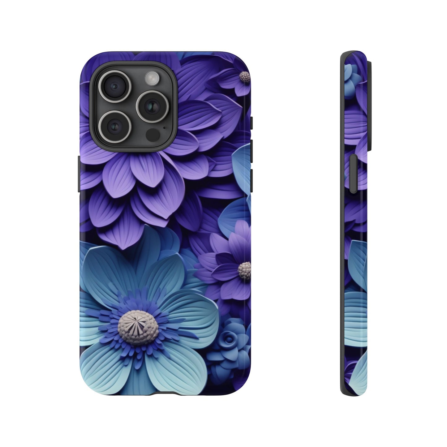Royal Blue Floral Phone Case – Elegant & Luxurious Design
