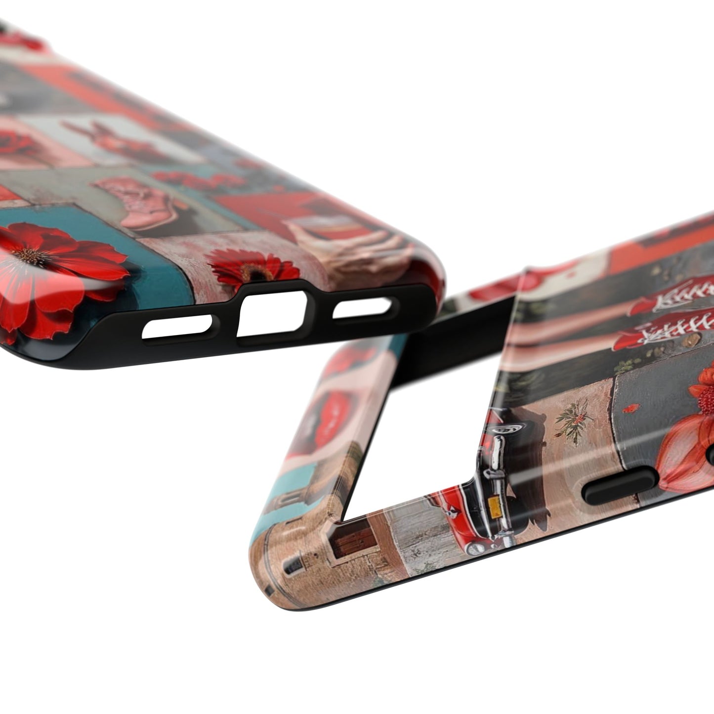Red Sneakers & Roses Collage Phone Case