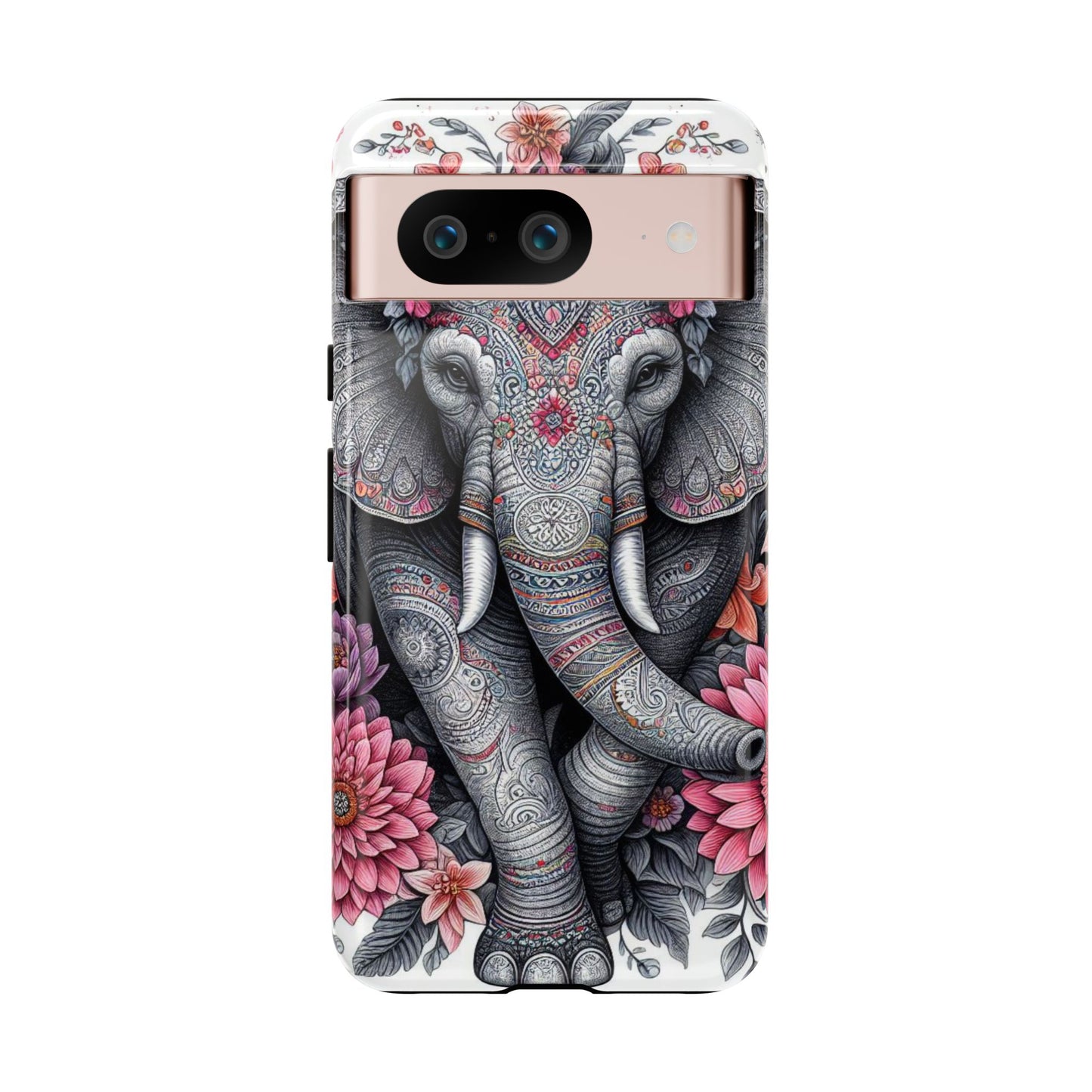 Bohemian Floral Elephant Mobile Cover – Intricate Mandala Art