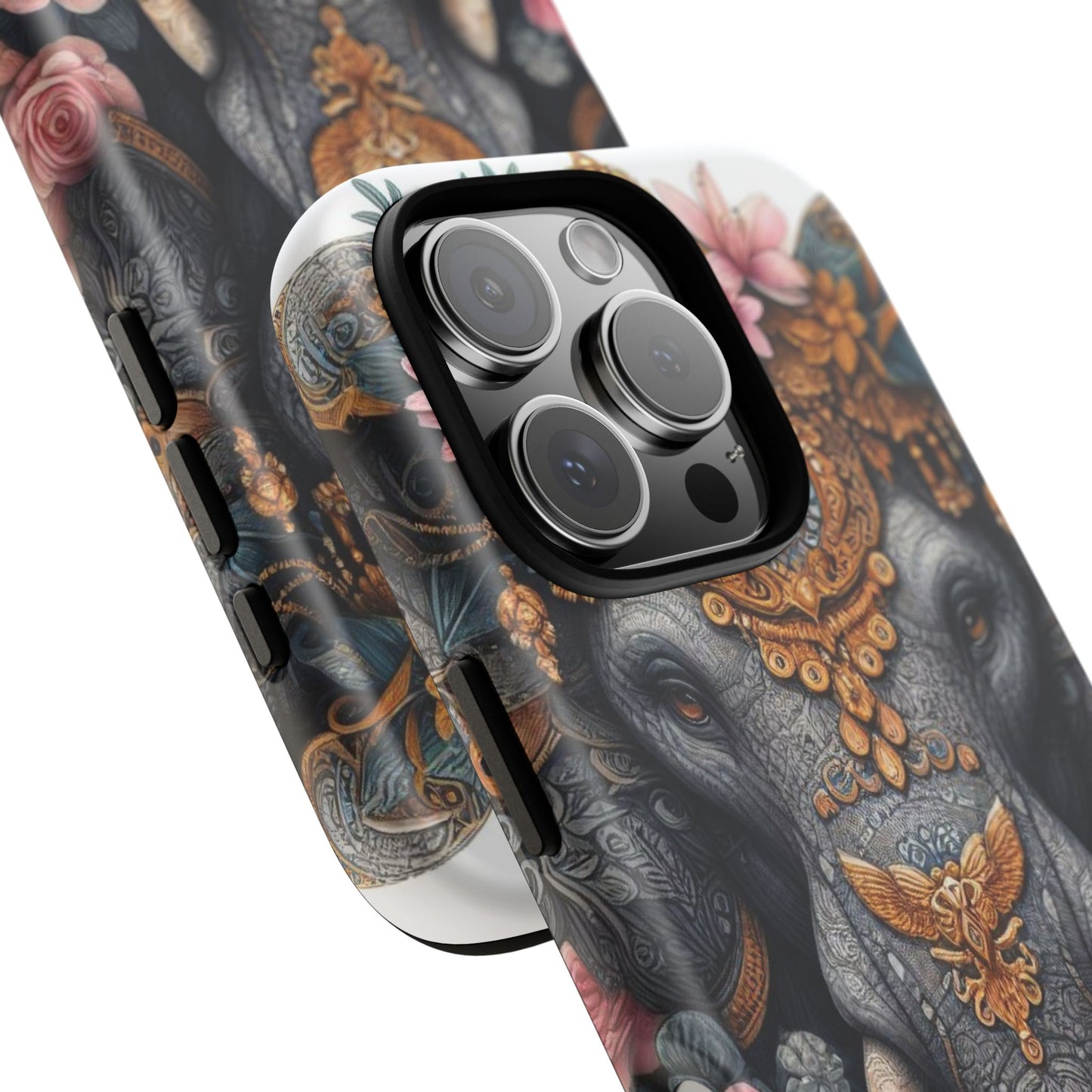 Golden Royal Elephant Mobile Cover – Luxurious Ornate Art