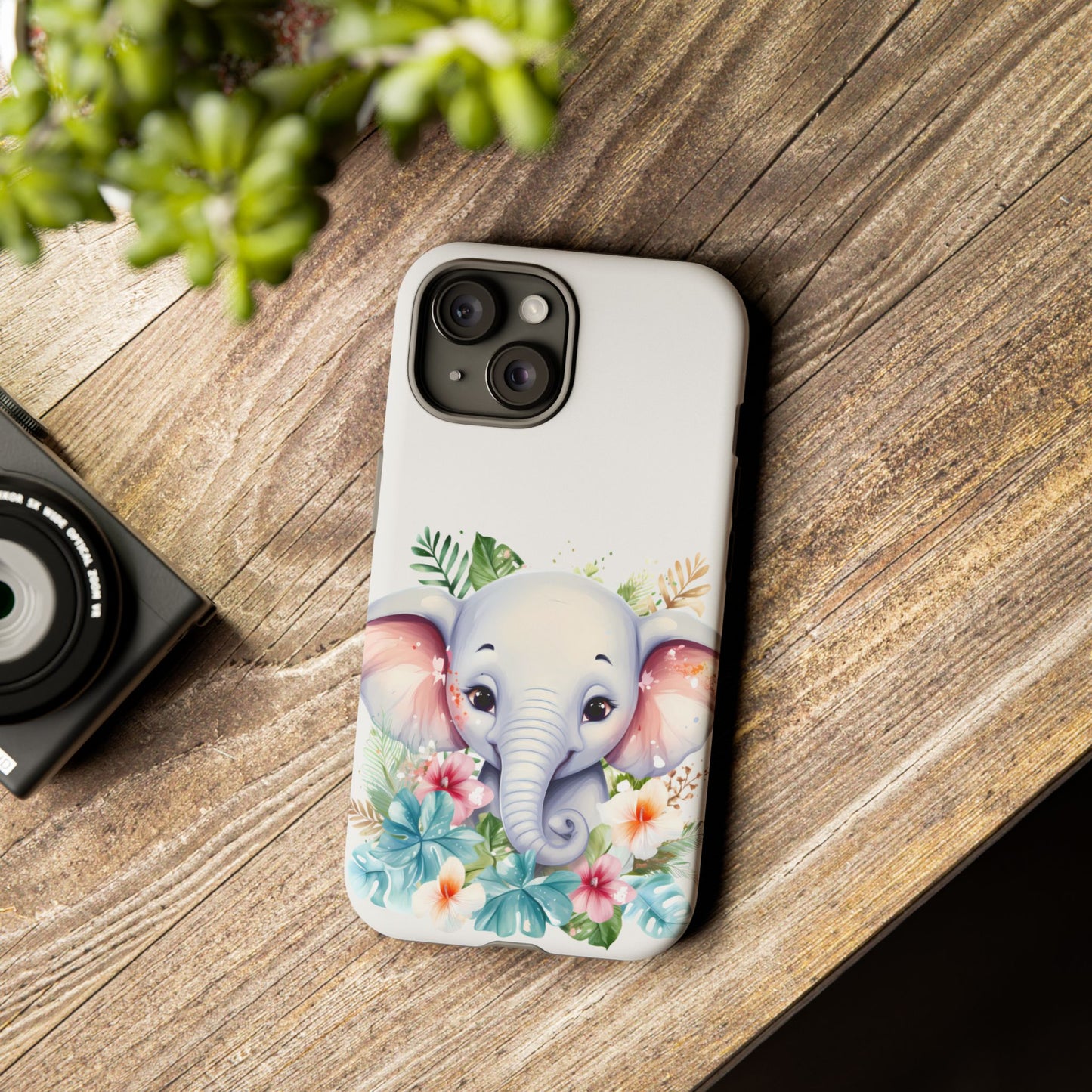 Adorable Baby Elephant Mobile Cover – Floral Fantasy Art