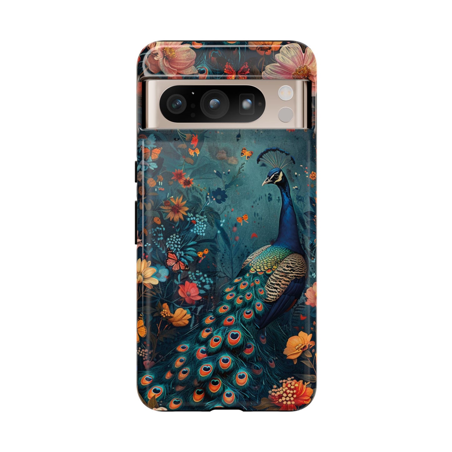 Floral Peacock Birds Phone Case – Cute & Protective Cover for iPhone, Samsung & Google Pixel