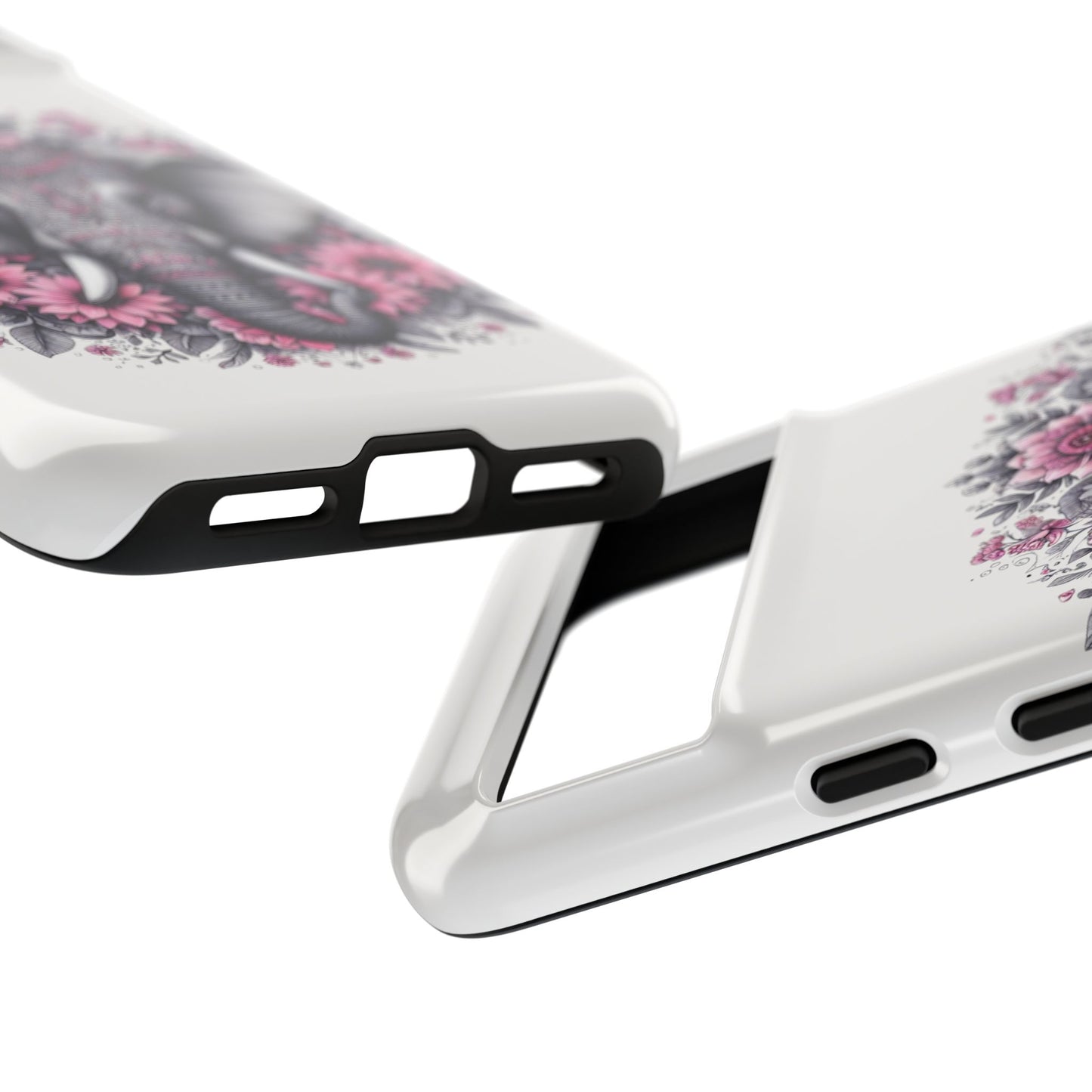 Intricate Floral Elephant Mobile Cover – Mandala-Inspired Boho Art