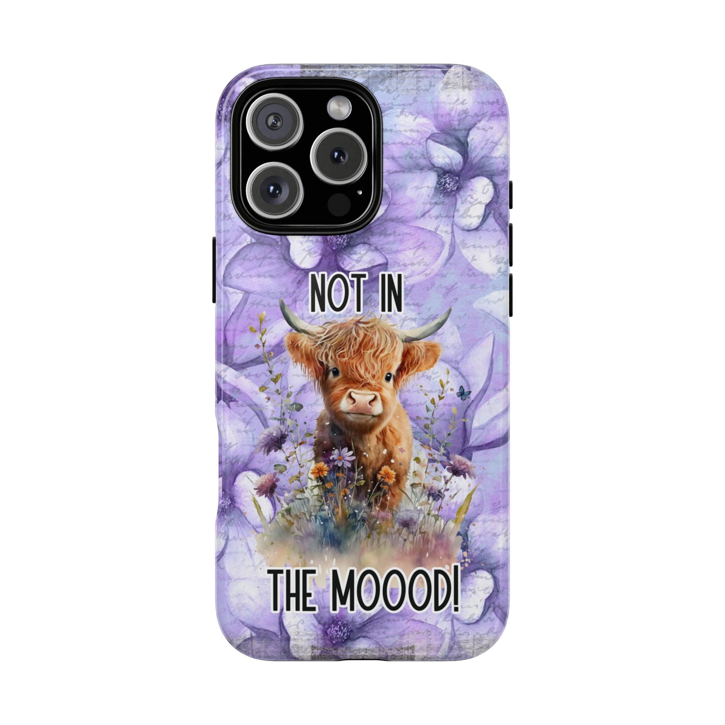 Not In The Mood Heifer Print Phone Case - iPhone, Samsung & Google Pixel Cover - Artistic Cow Phone Case, Animal Lover Gift
