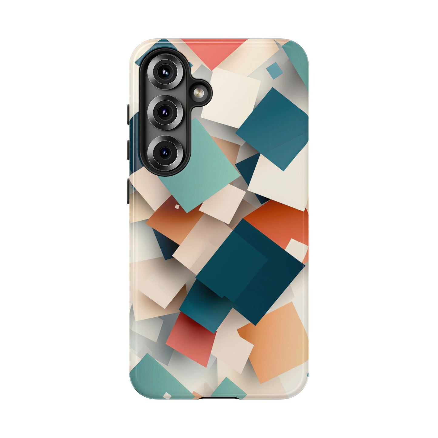 Geometric Cascade – Modern Abstract Blocks Phone Case – iPhone, Google Pixel, Samsung