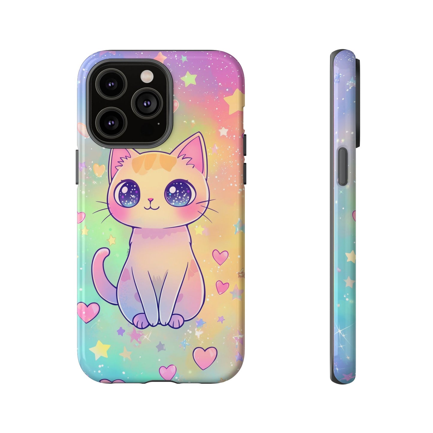 Rainbow Galaxy Cat Phone Case β Cute Anime Aesthetic for iPhone, Google Pixel & Samsung