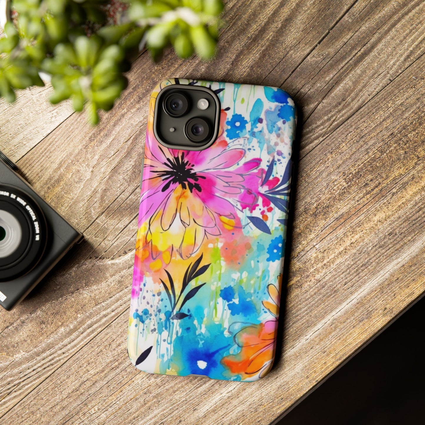 Abstract Watercolor Bloom Phone Case – Expressive & Vibrant