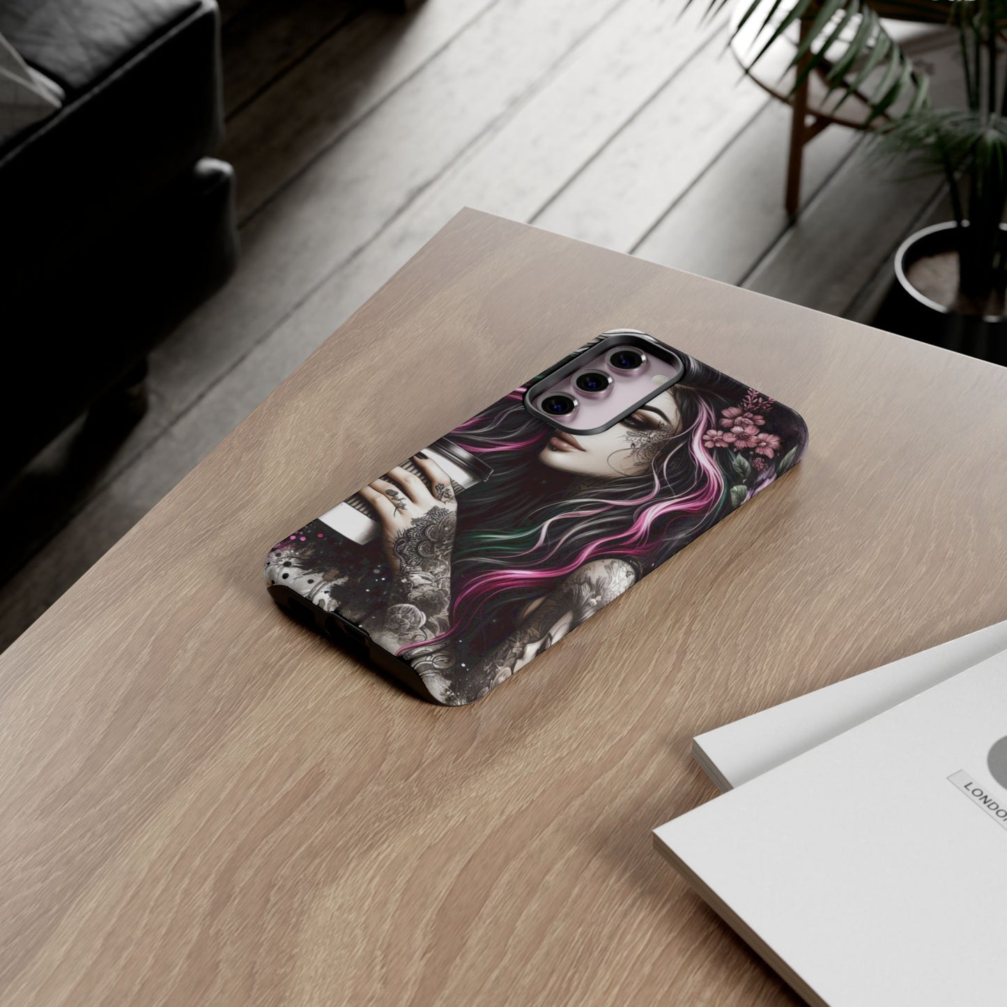 Tattooed Serenity – Gothic Coffee Lover Mobile Cover