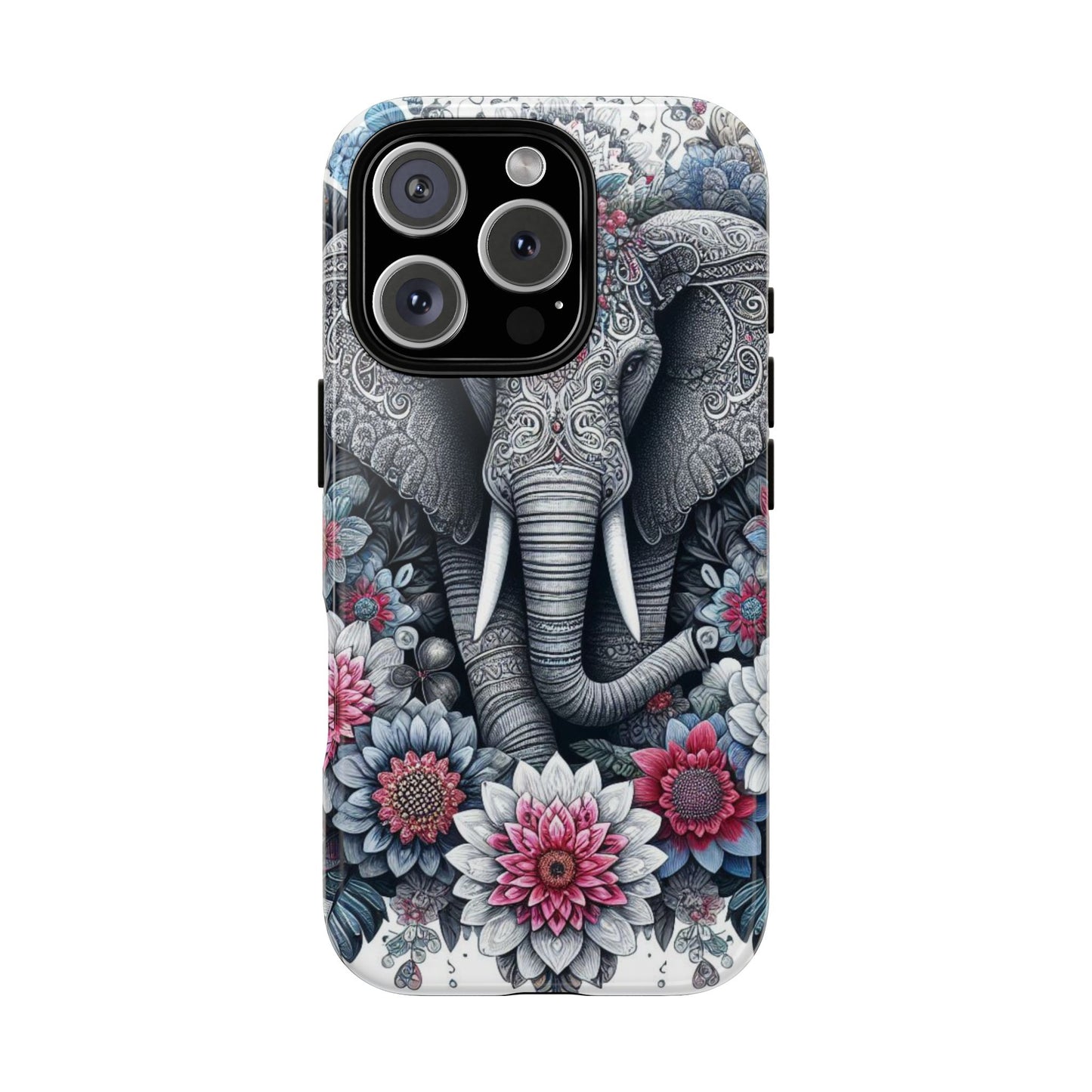 Regal Mandala Elephant Mobile Cover – Ornate Floral Art