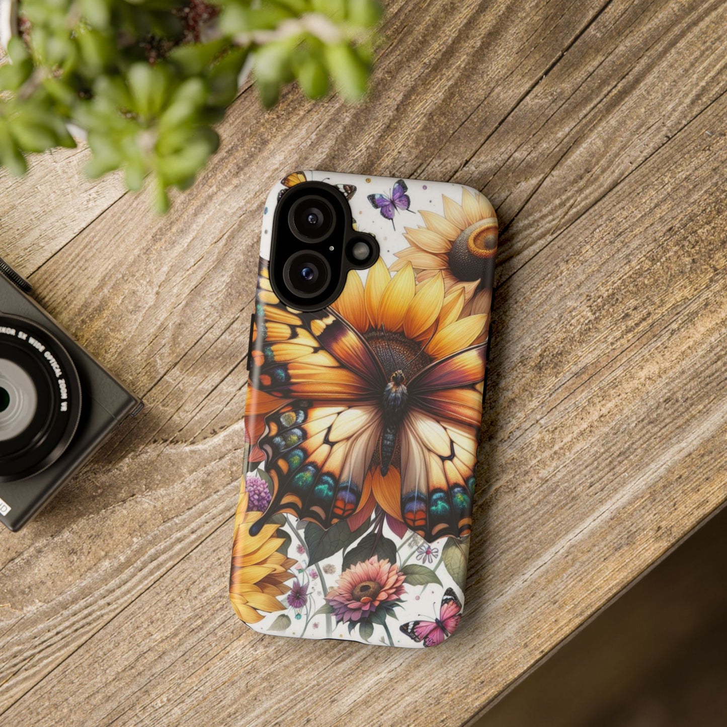 Golden Wings – Sunflower & Butterfly Wonderland Mobile Cover