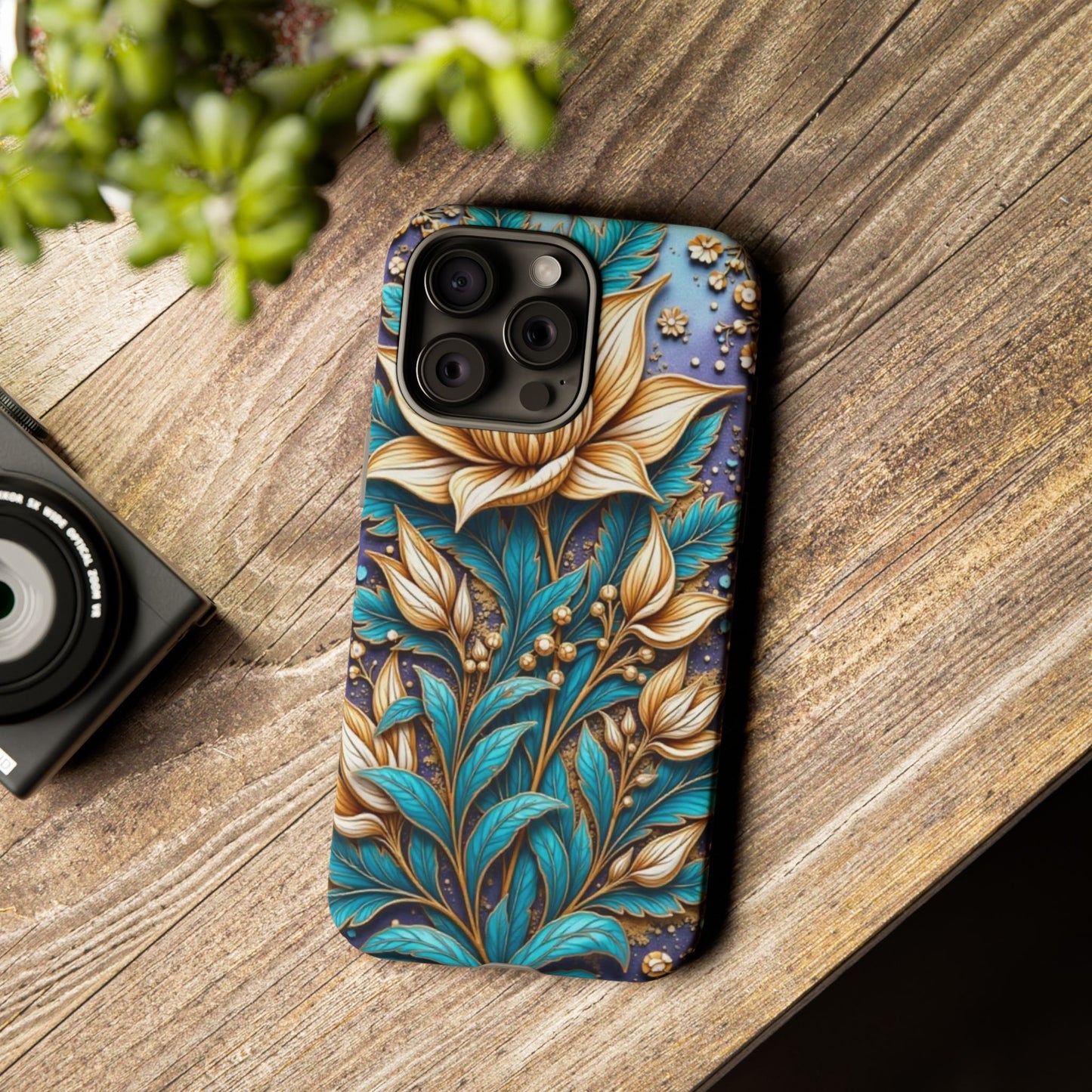 Golden Chrysanthemum: Floral Stained Glass Masterpiece