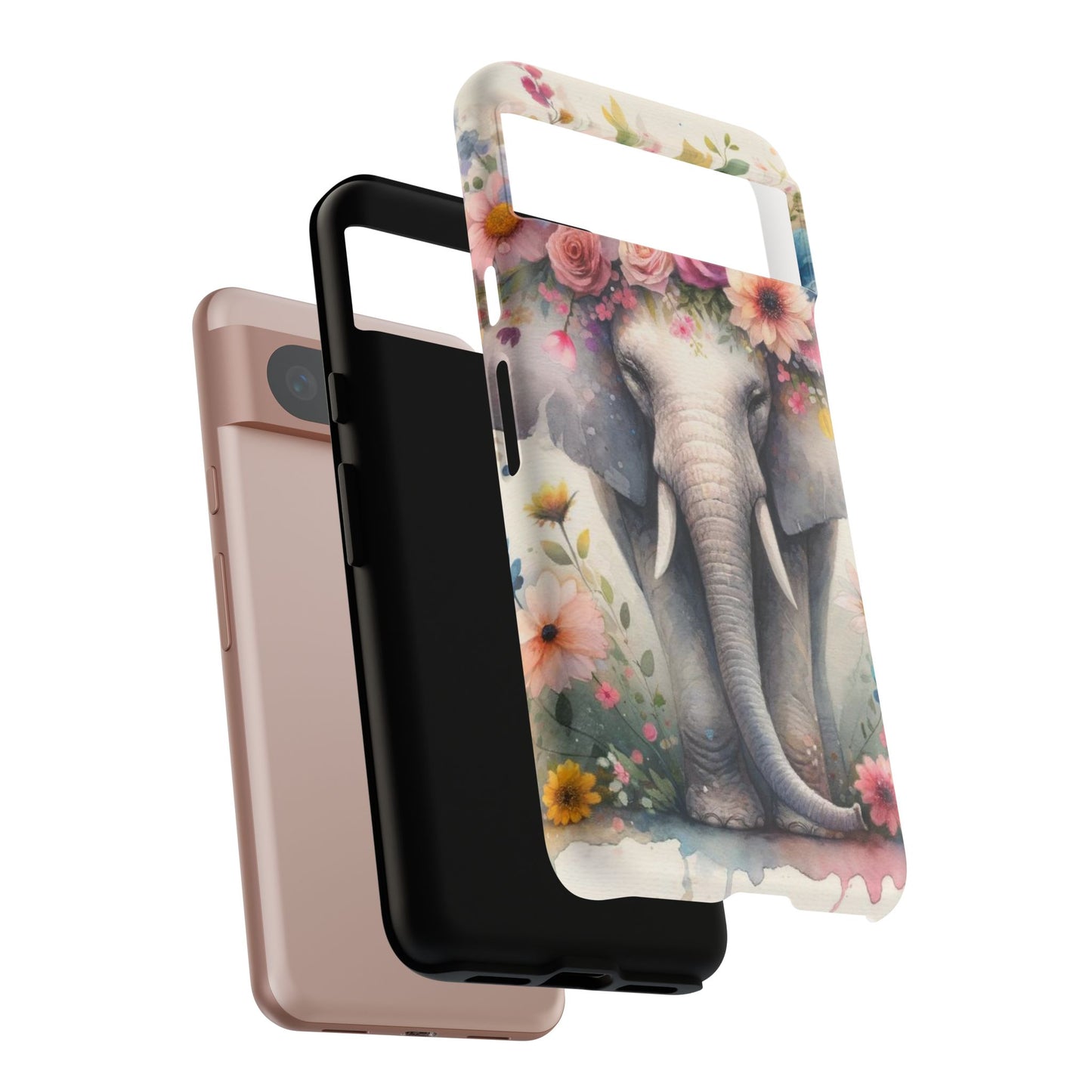 Watercolor Floral Elephant Mobile Cover – Dreamy Artistic Design