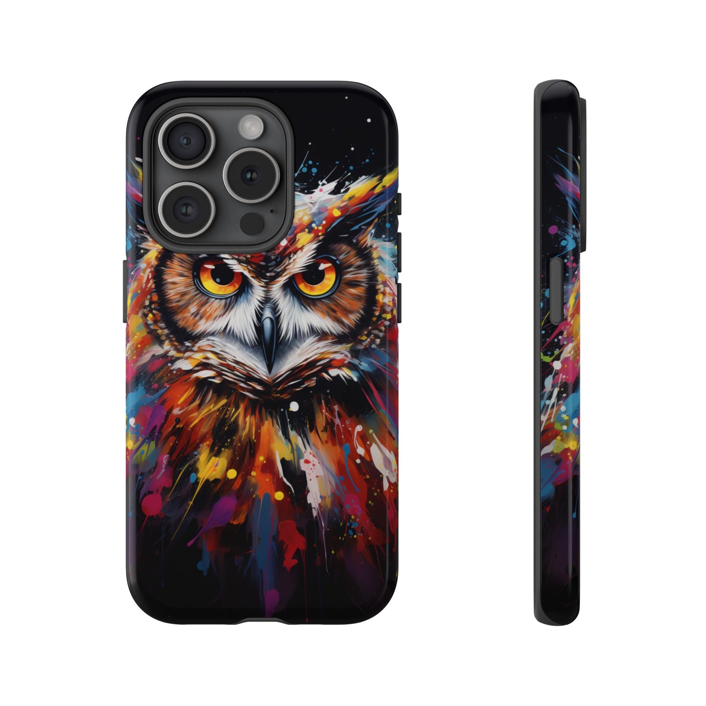 Colorful Owl Print Phone Case - iPhone, Samsung & Google Pixel Cover - Artistic Phone Case, Bird Lover Gift