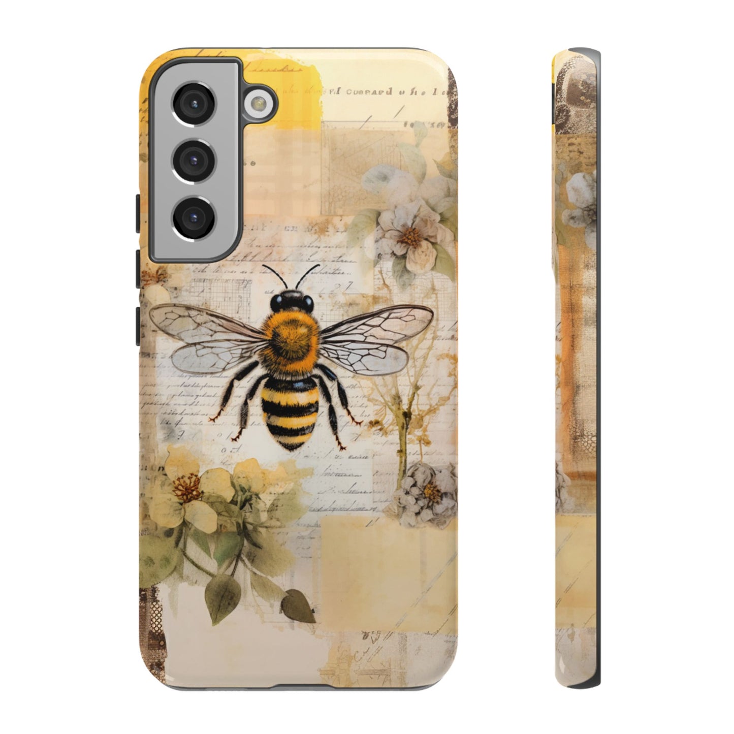 Honey Bee Print Phone Case - iPhone, Samsung & Google Pixel Cover - Artistic Phone Case, Insect Lover Gift