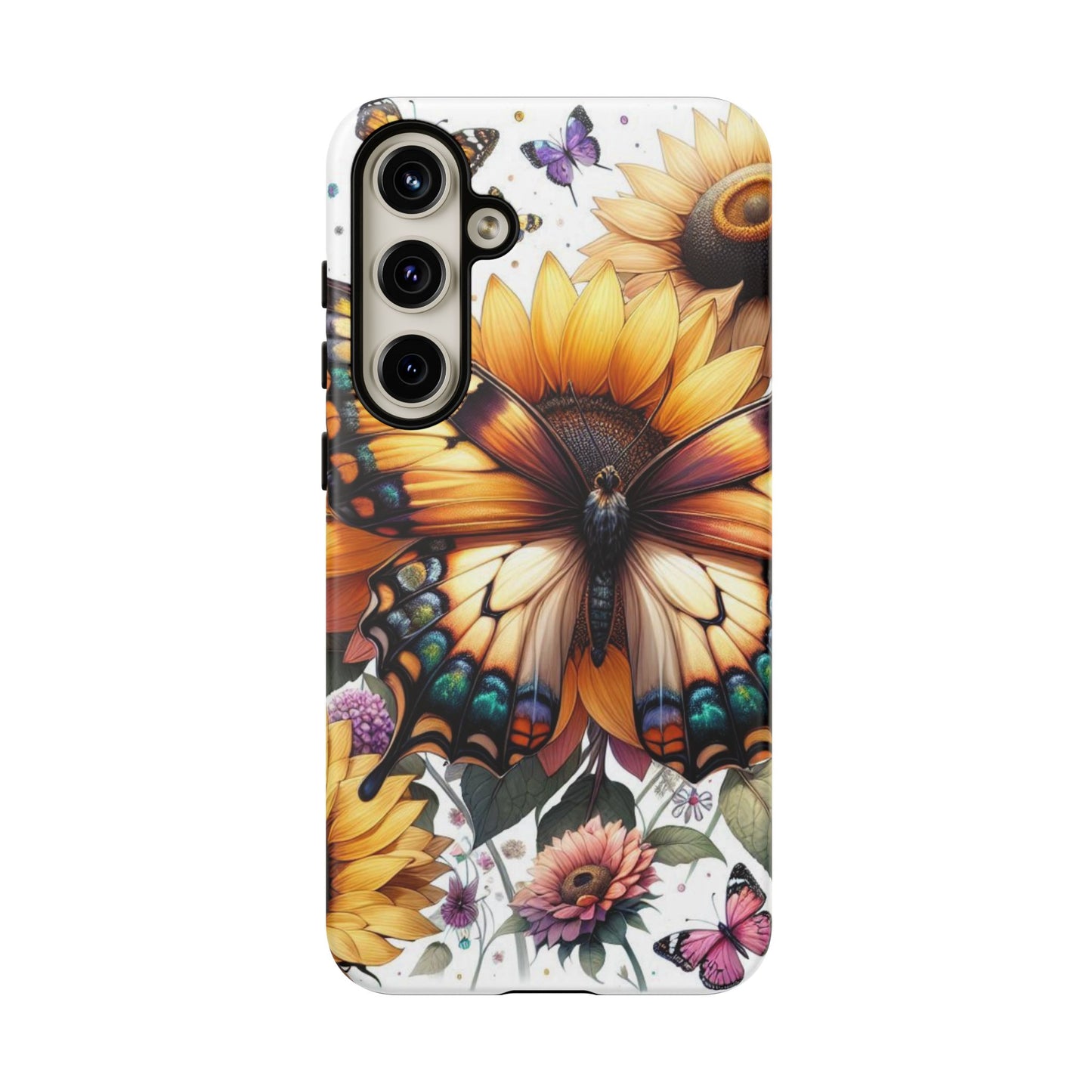 Golden Wings – Sunflower & Butterfly Wonderland Mobile Cover