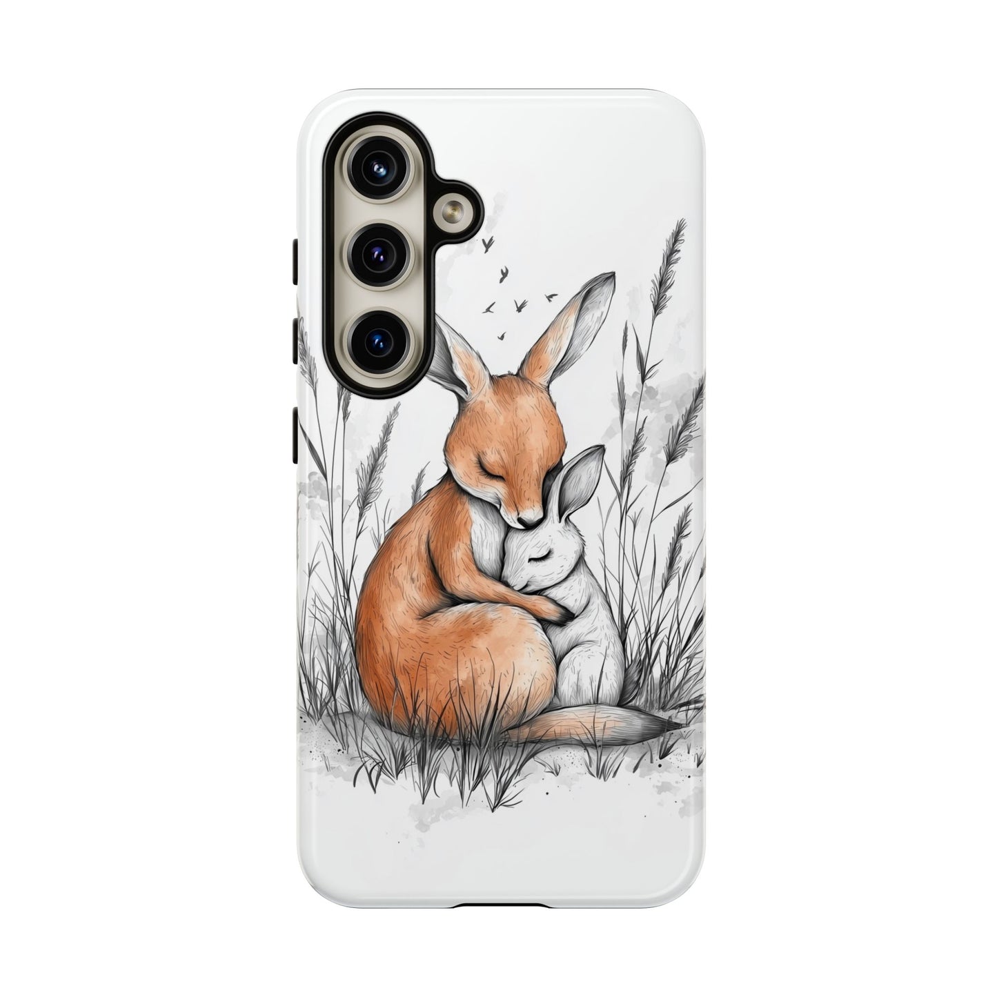 Bunny Embrace: Watercolor Woodland Hug Phone Case for iPhone, Samsung & Pixel