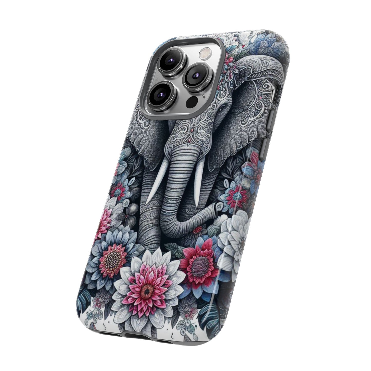 Regal Mandala Elephant Mobile Cover – Ornate Floral Art