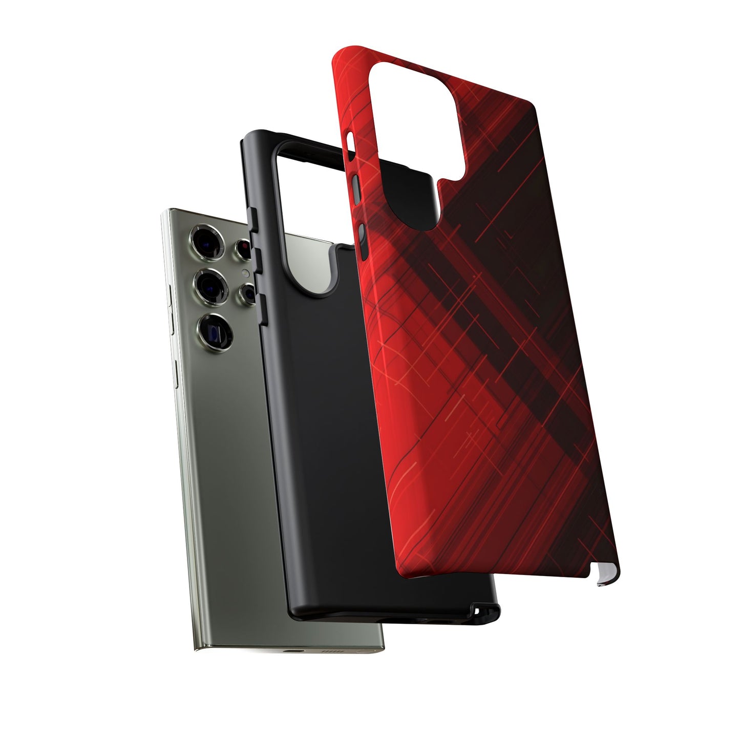 Abstract Red and Black Geometric Pattern