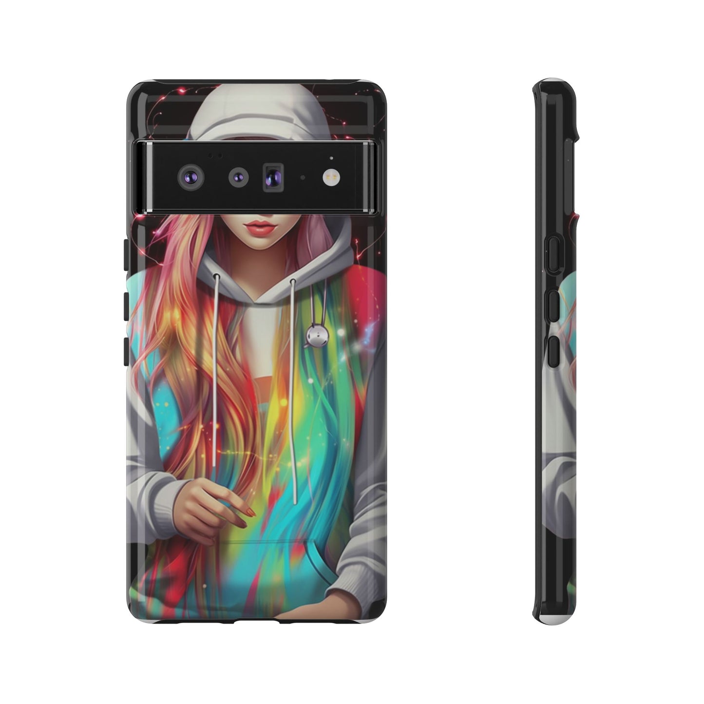 Anime Girl Phone Case - Cute Aesthetic Cover for iPhone, Samsung & Google Pixel, Girly Phone Case, Kawaii Phone Case, Anime Lover Gift