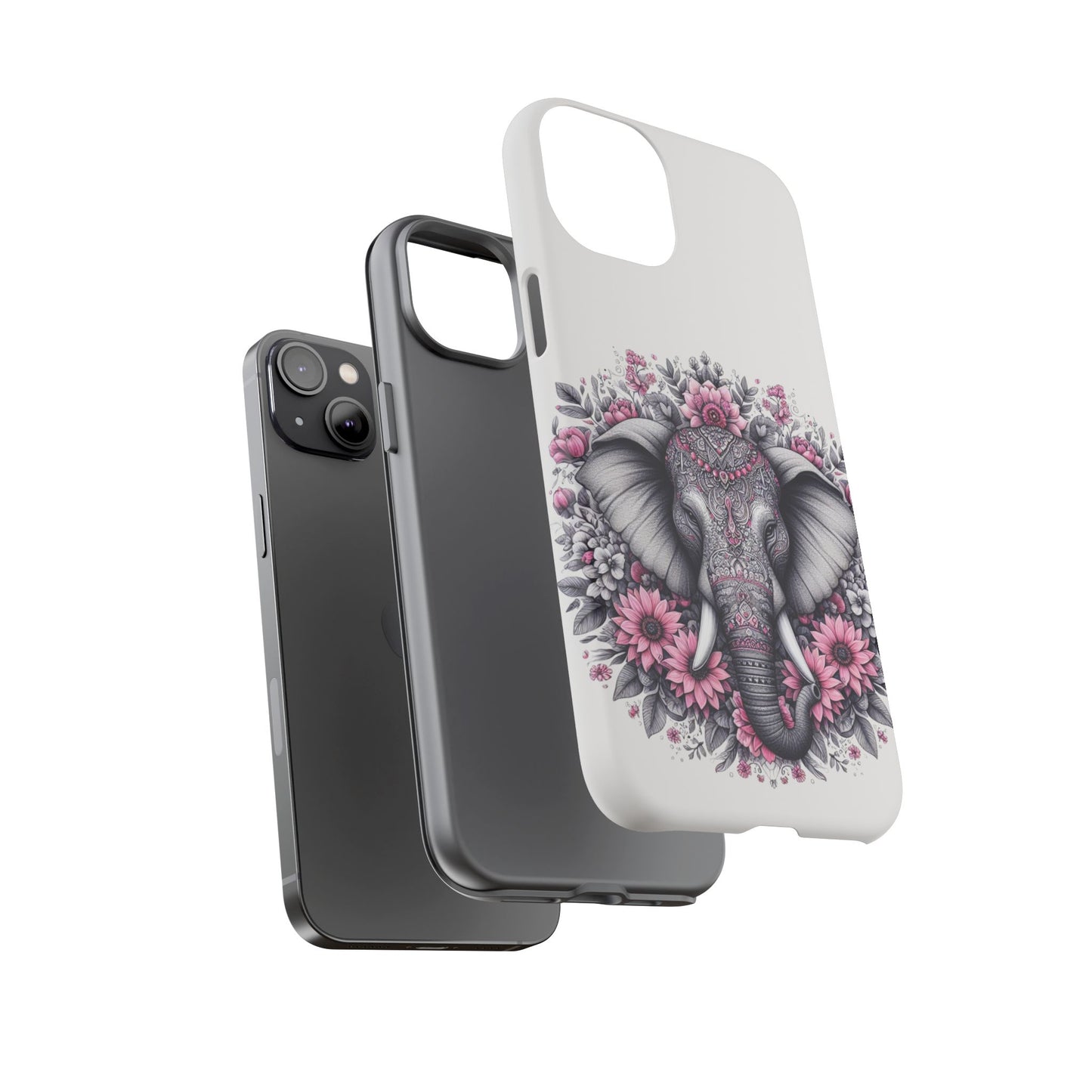 Intricate Floral Elephant Mobile Cover – Mandala-Inspired Boho Art