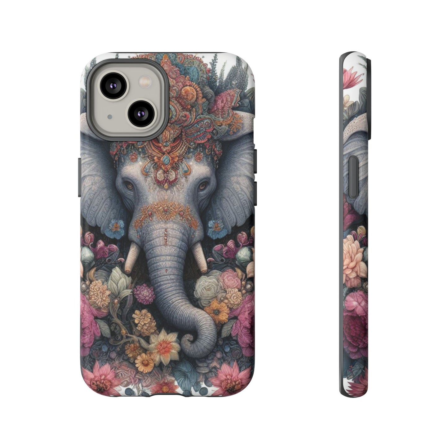 Regal Ornate Elephant Mobile Cover – Majestic Bohemian Art