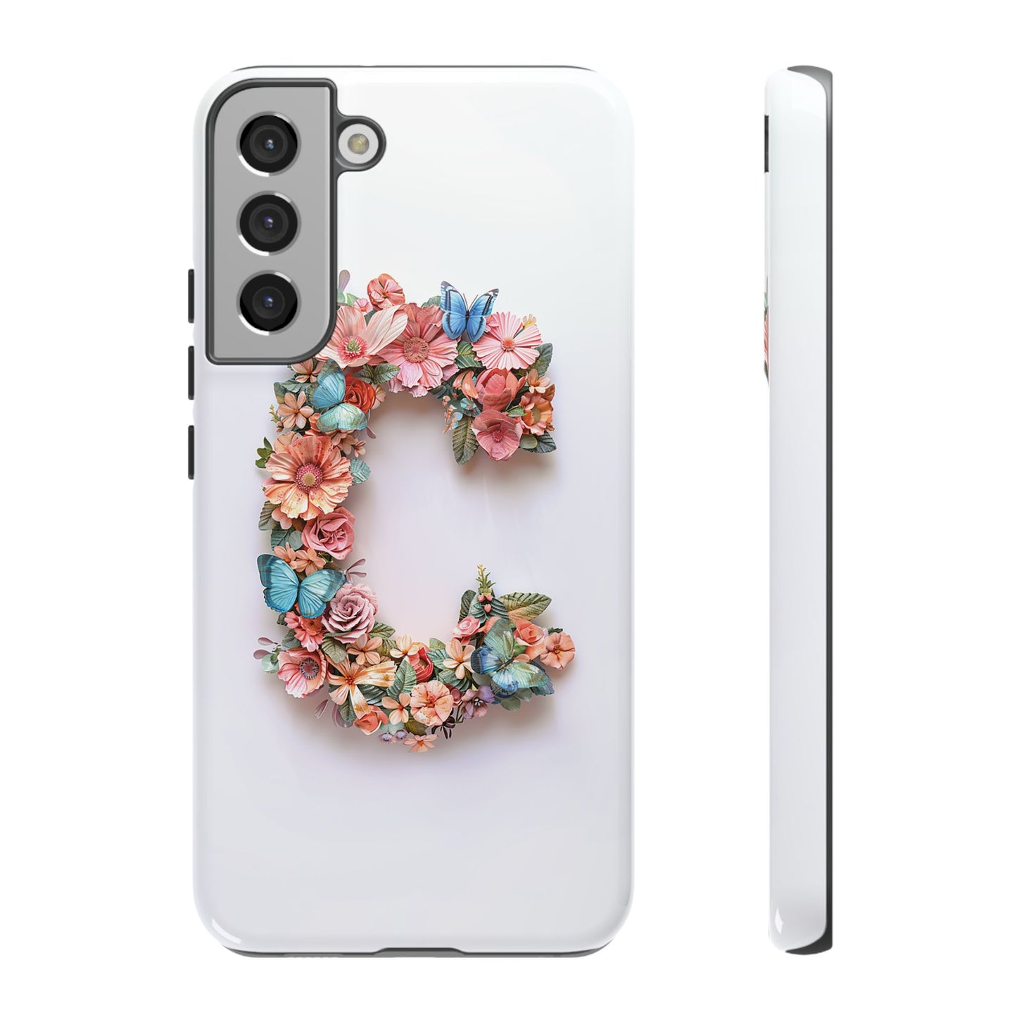 Floral Letter C Phone Case β Personalized Aesthetic Cover for iPhone, Samsung & Google Pixel
