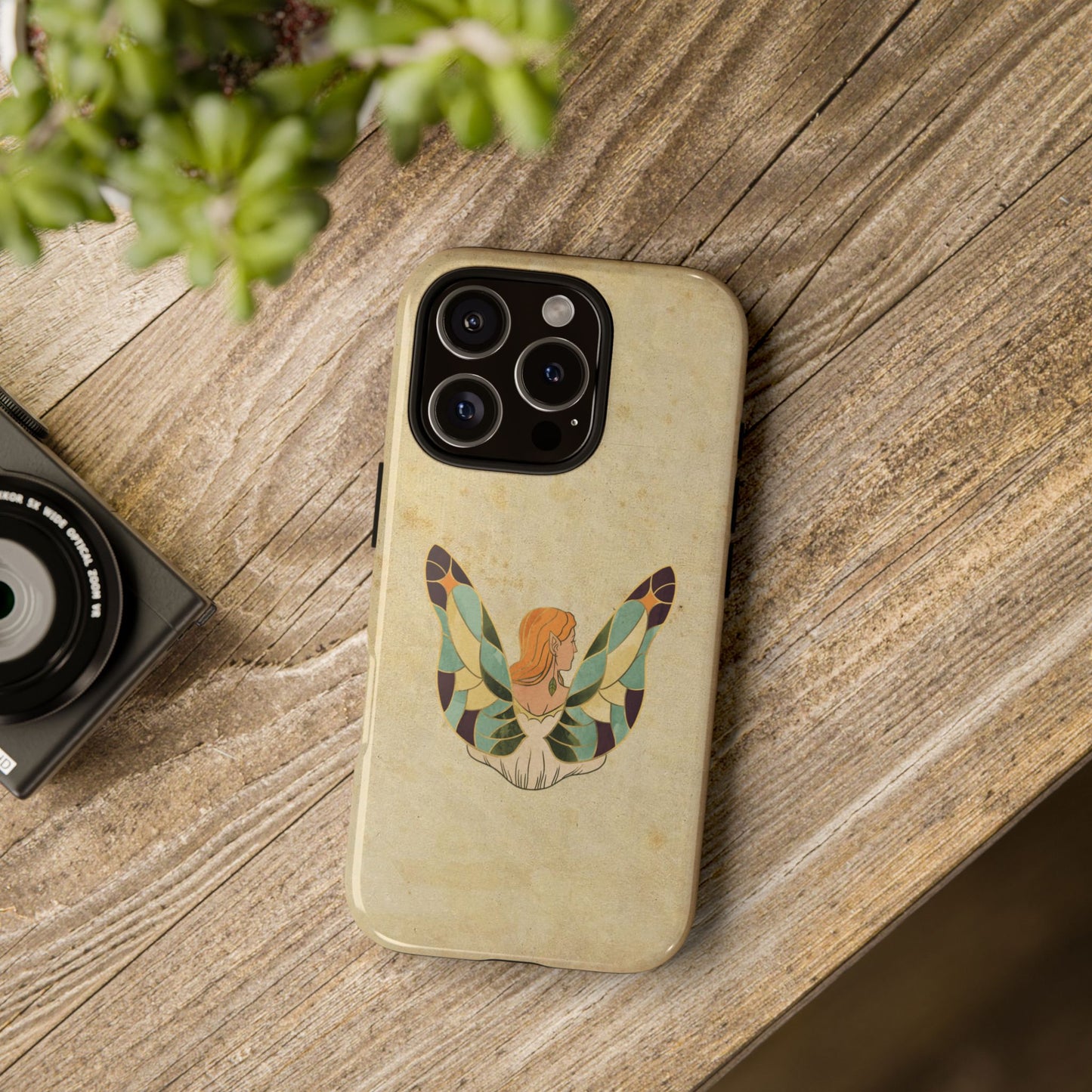 Minimal Vintage Butterfly Woman Phone Case – Aesthetic Retro Art for iPhone, Samsung & Google Pixel