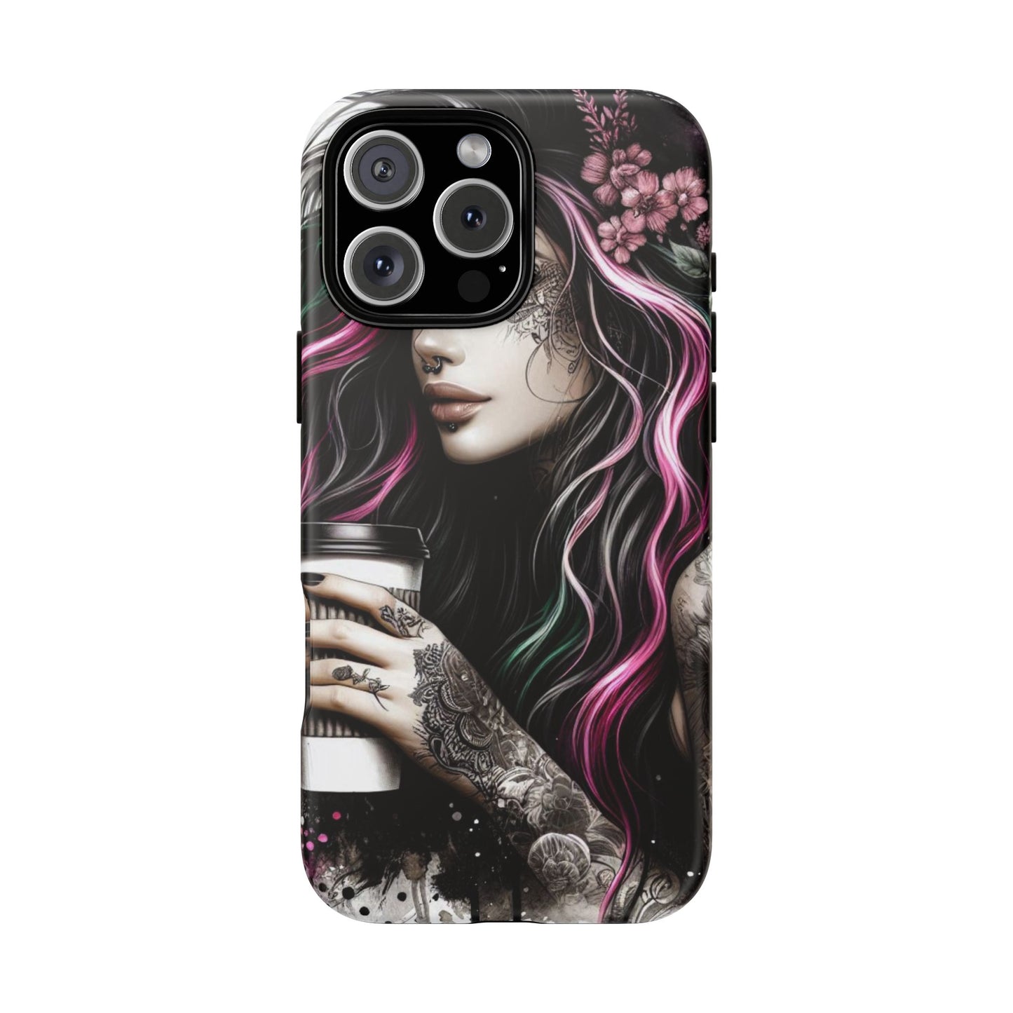 Tattooed Serenity – Gothic Coffee Lover Mobile Cover