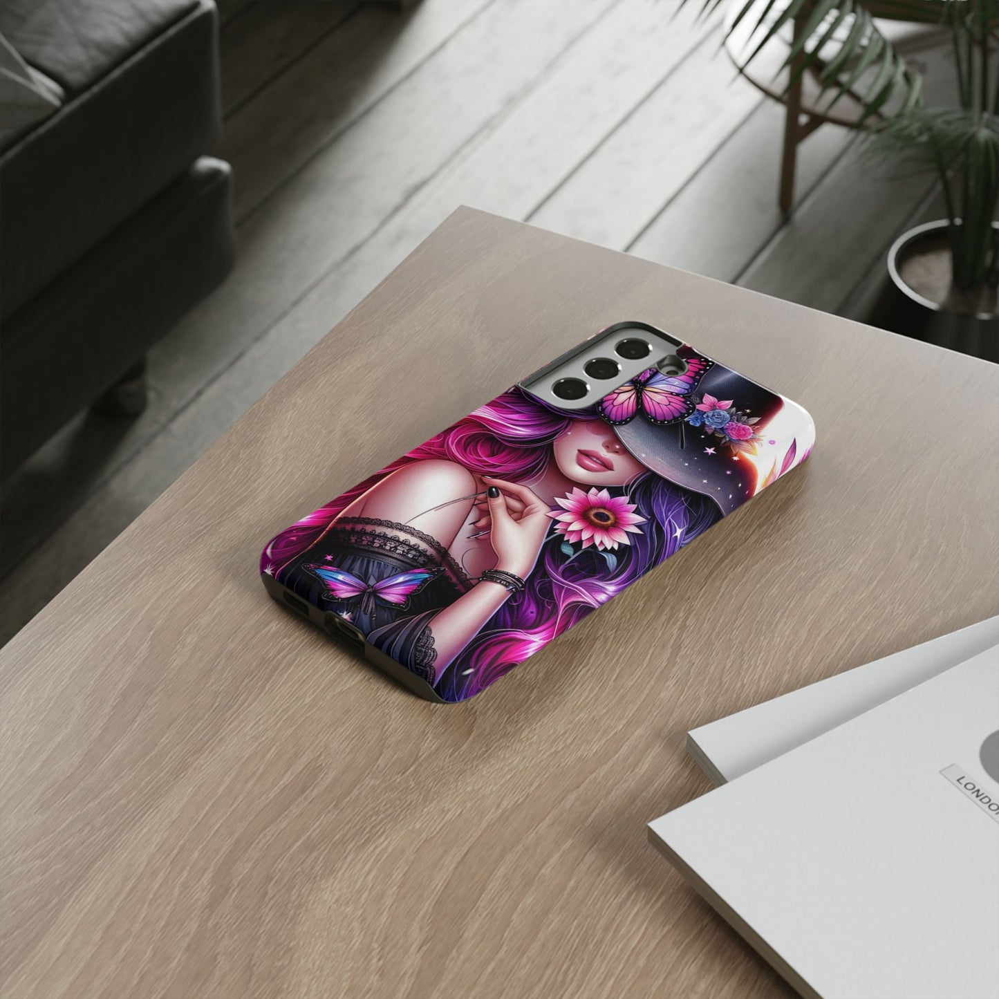 Celestial Charm – Cosmic Cowgirl & Butterfly Magic Mobile Cover