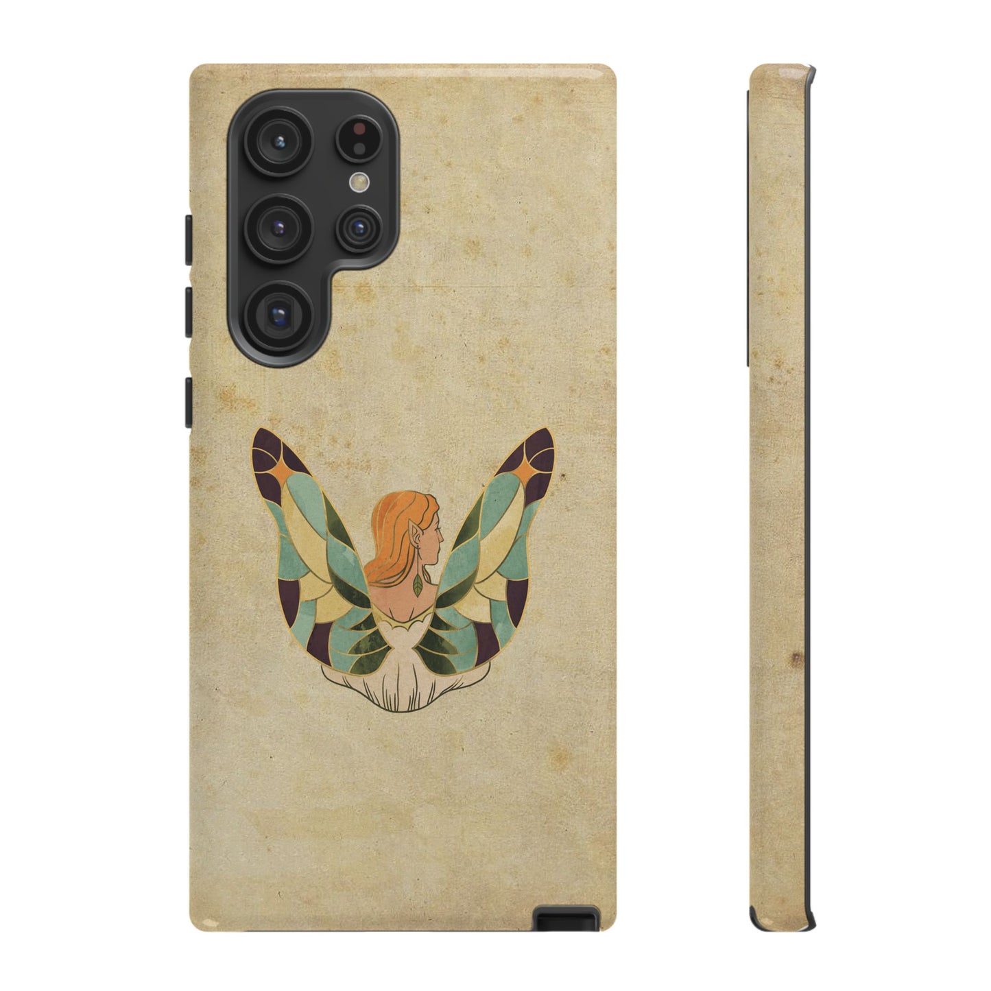 Minimal Vintage Butterfly Woman Phone Case – Aesthetic Retro Art for iPhone, Samsung & Google Pixel