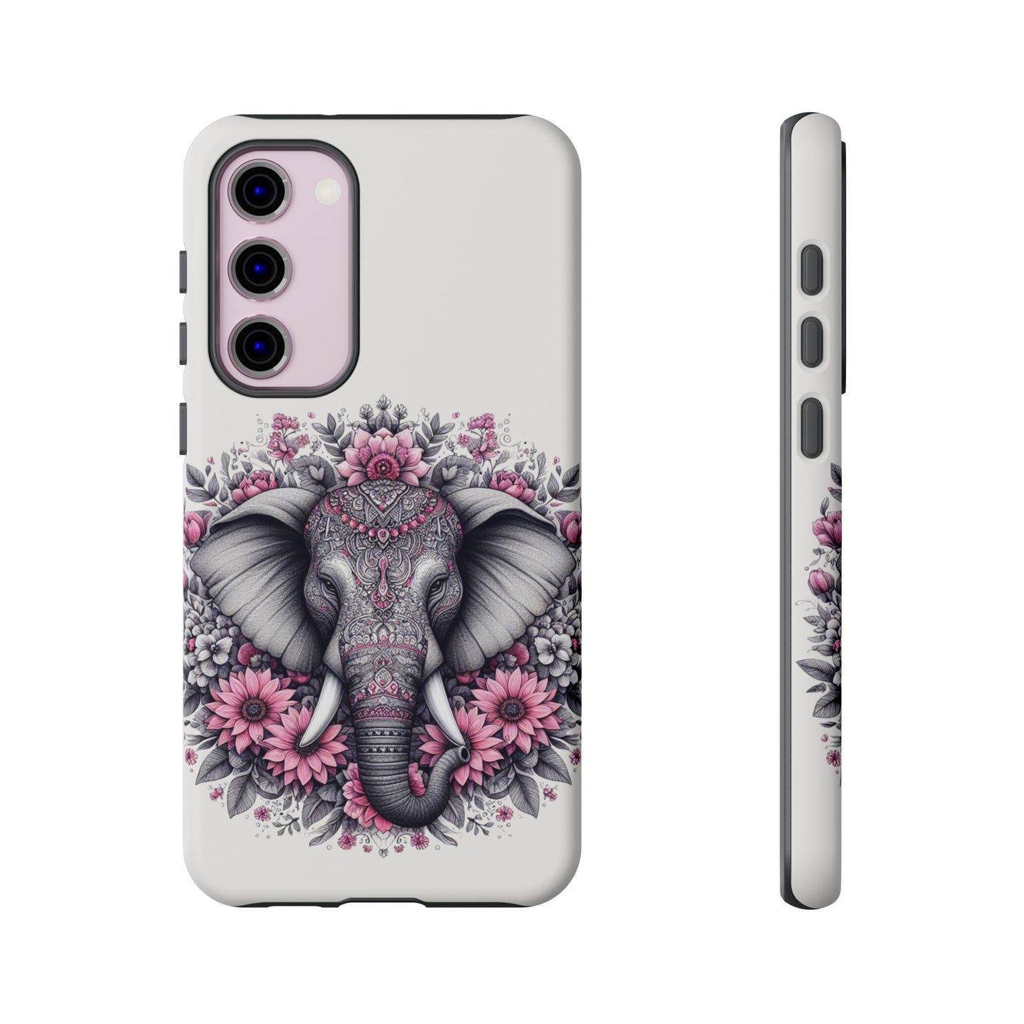 Intricate Floral Elephant Mobile Cover – Mandala-Inspired Boho Art
