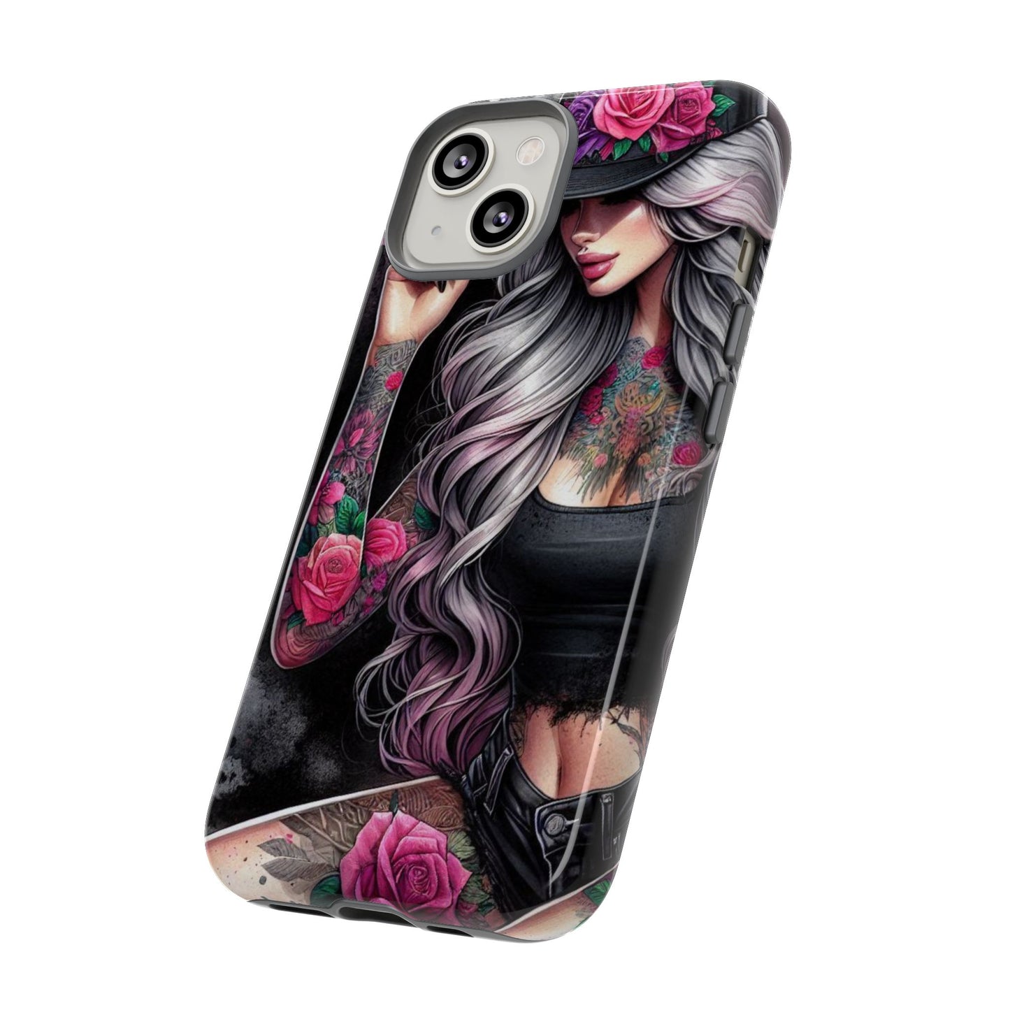 Ink & Roses – Edgy Floral Rebel Mobile Cover