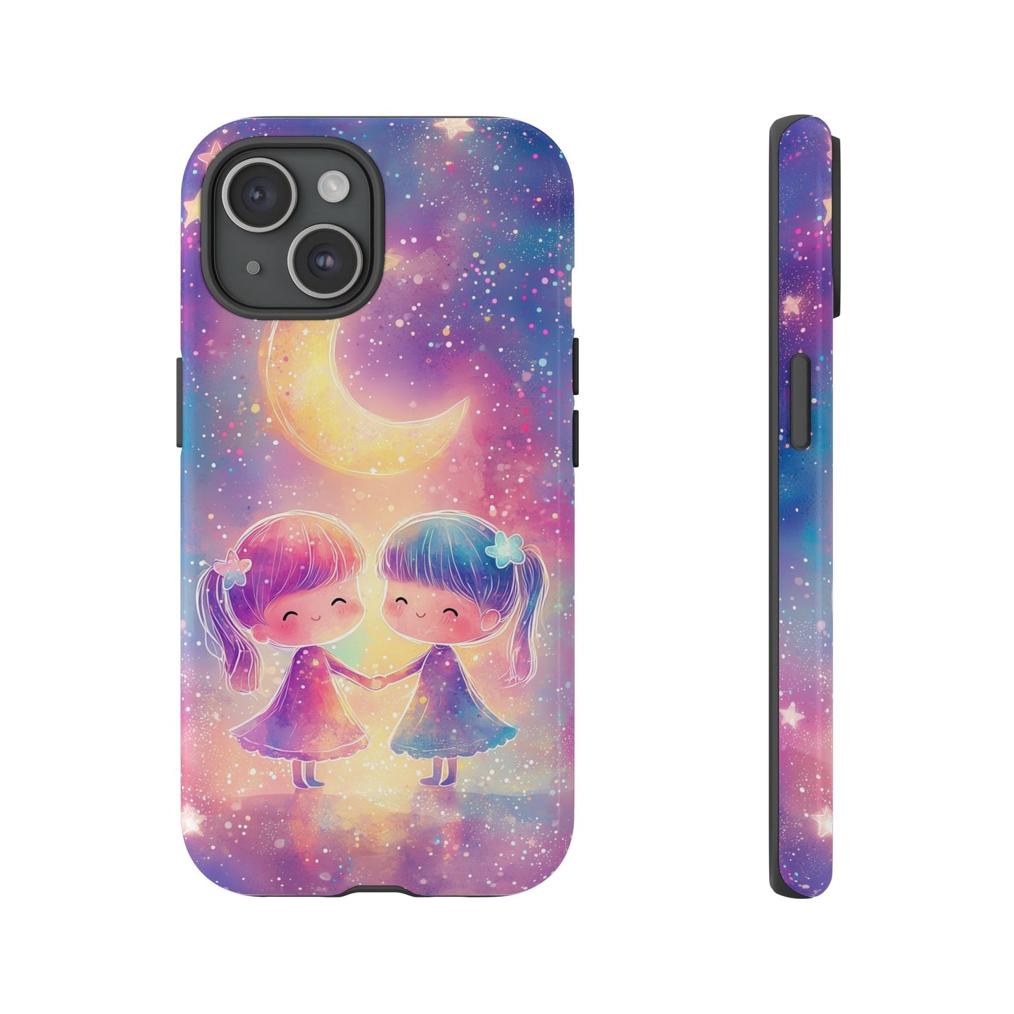 Moonlit Friendship Galaxy Phone Case for iPhone, Samsung, Google Pixel