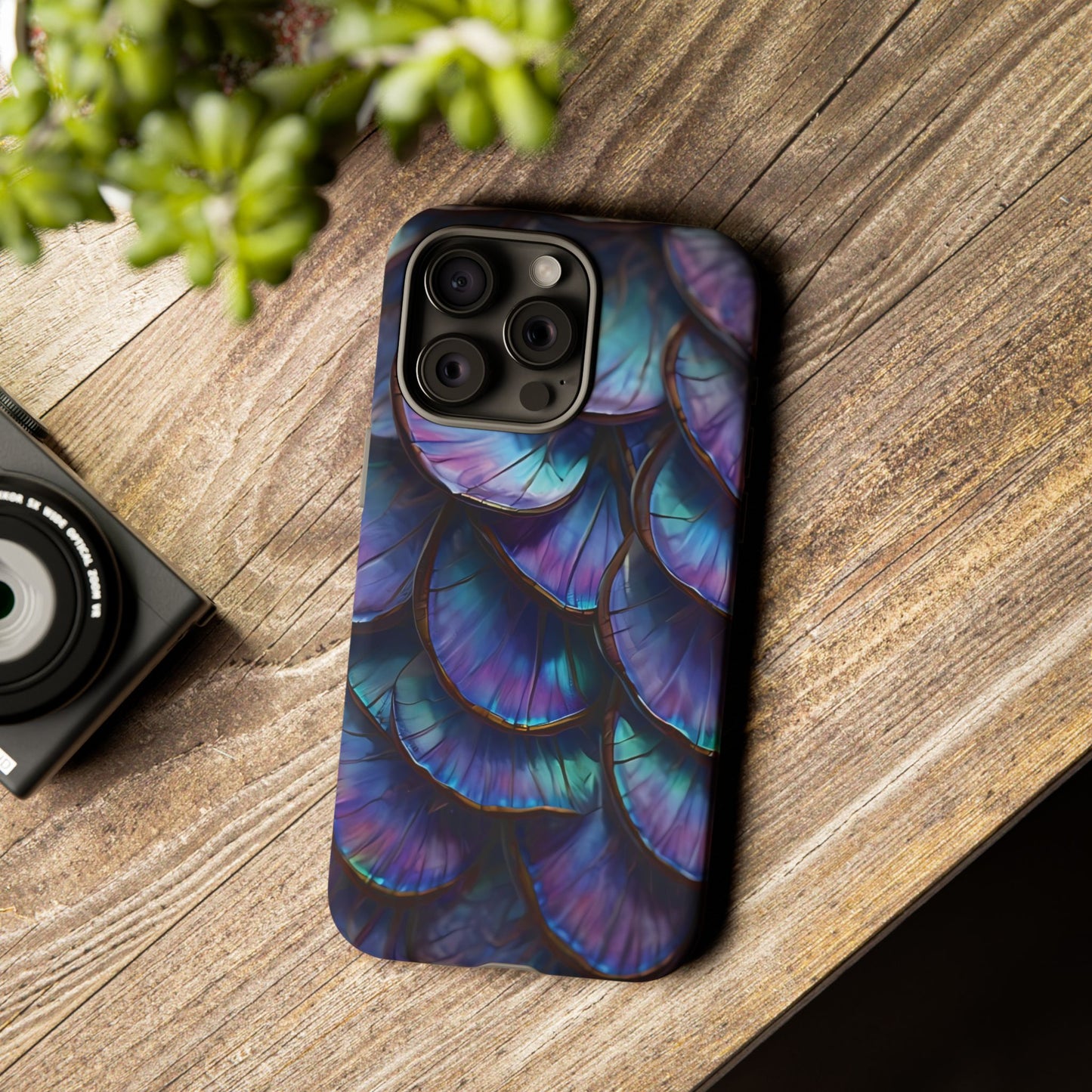 Abstract Macro Shot of Iridescent Butterfly Fish Scales Phone Case Design