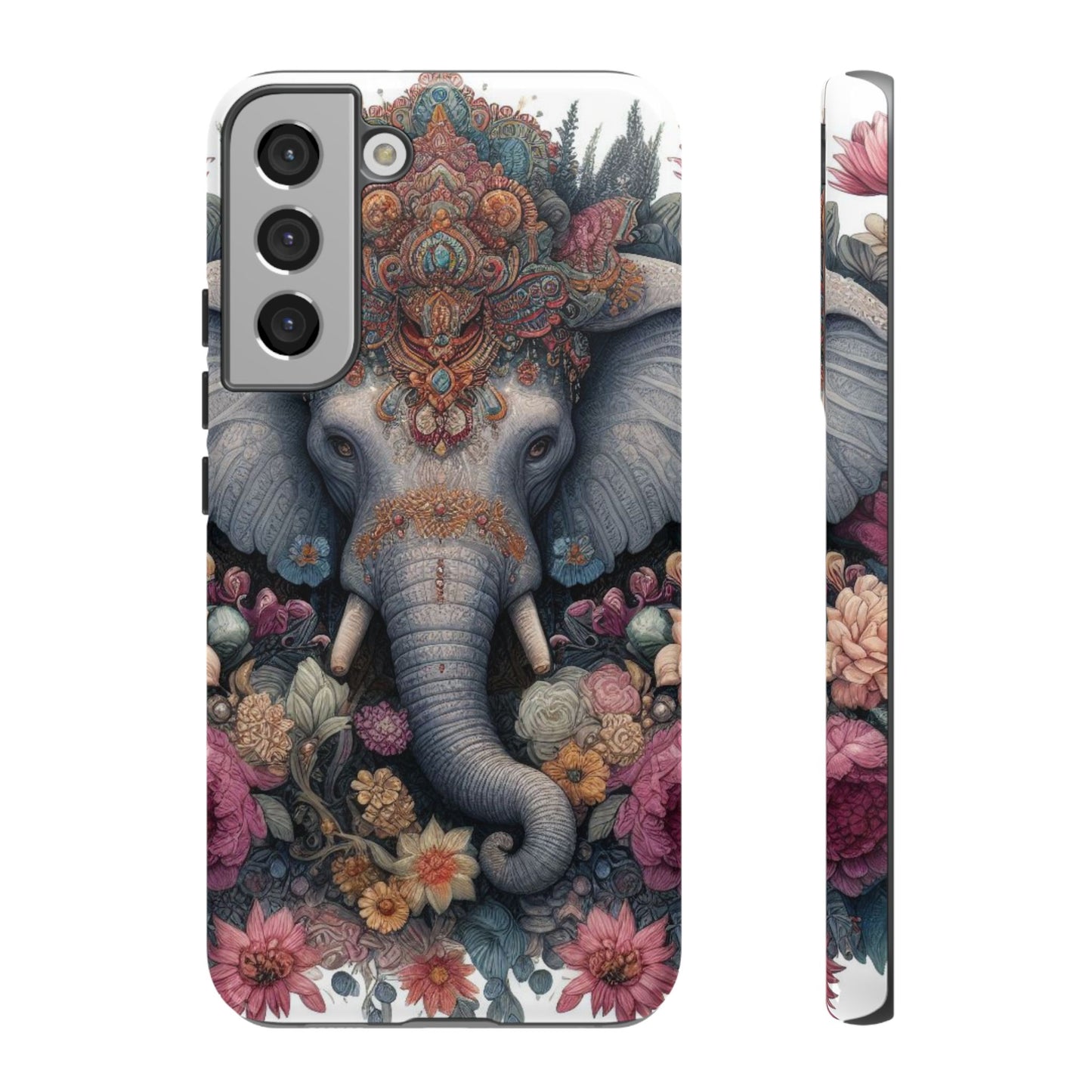 Regal Ornate Elephant Mobile Cover – Majestic Bohemian Art