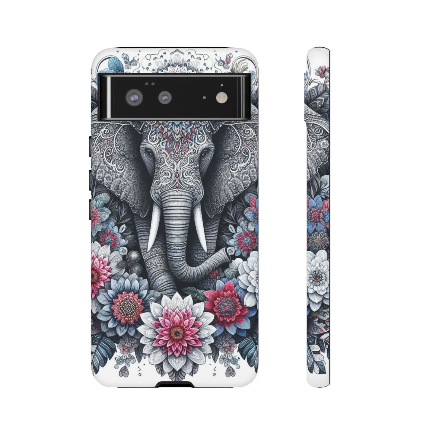 Regal Mandala Elephant Mobile Cover – Ornate Floral Art