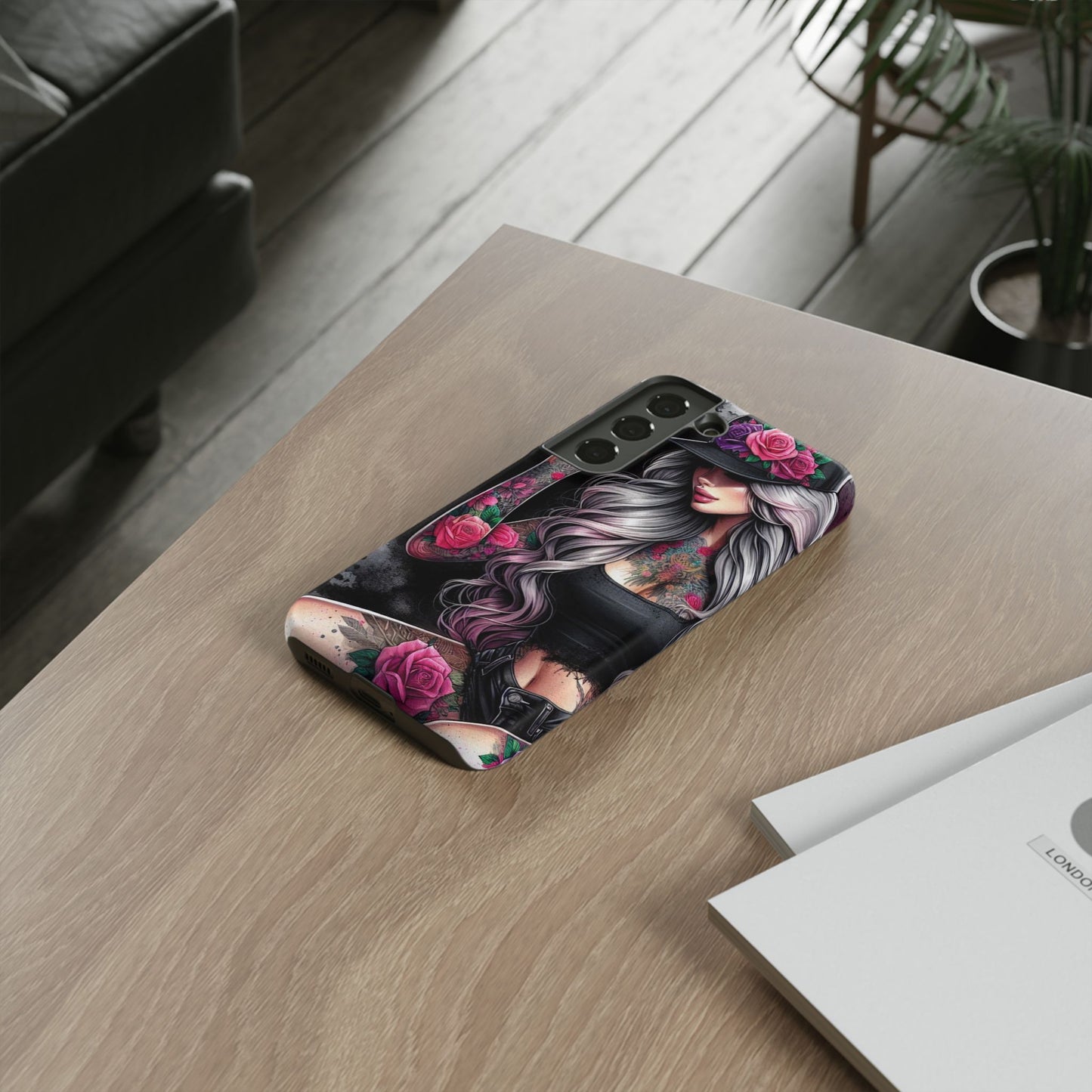 Ink & Roses – Edgy Floral Rebel Mobile Cover