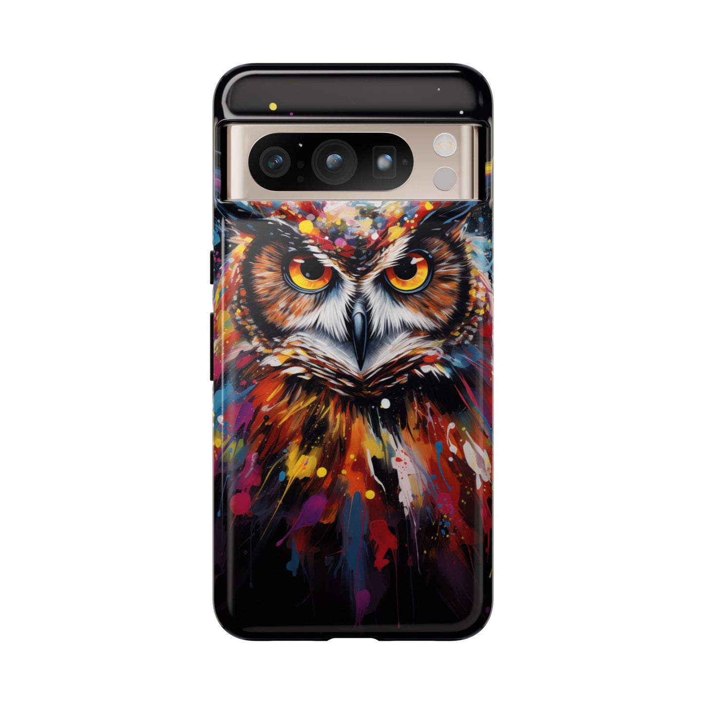 Colorful Owl Print Phone Case - iPhone, Samsung & Google Pixel Cover - Artistic Phone Case, Bird Lover Gift