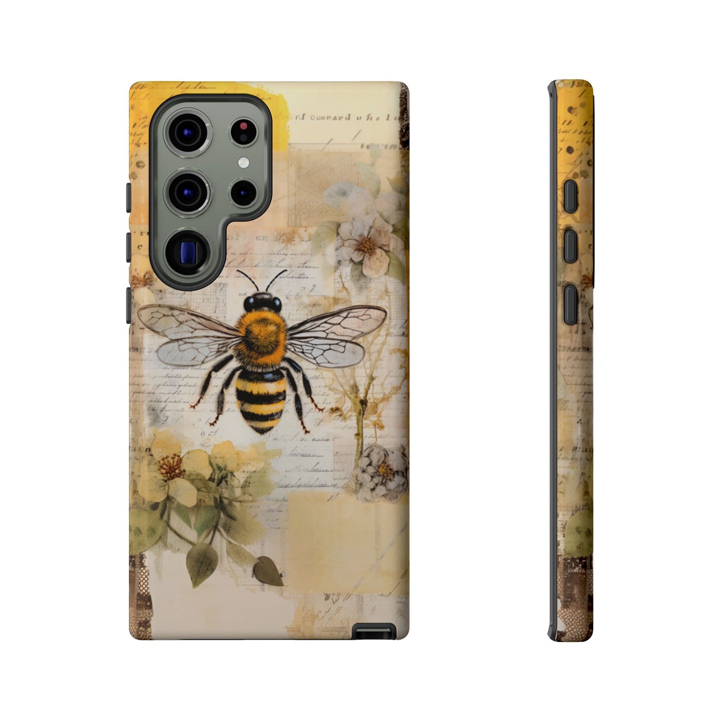 Honey Bee Print Phone Case - iPhone, Samsung & Google Pixel Cover - Artistic Phone Case, Insect Lover Gift
