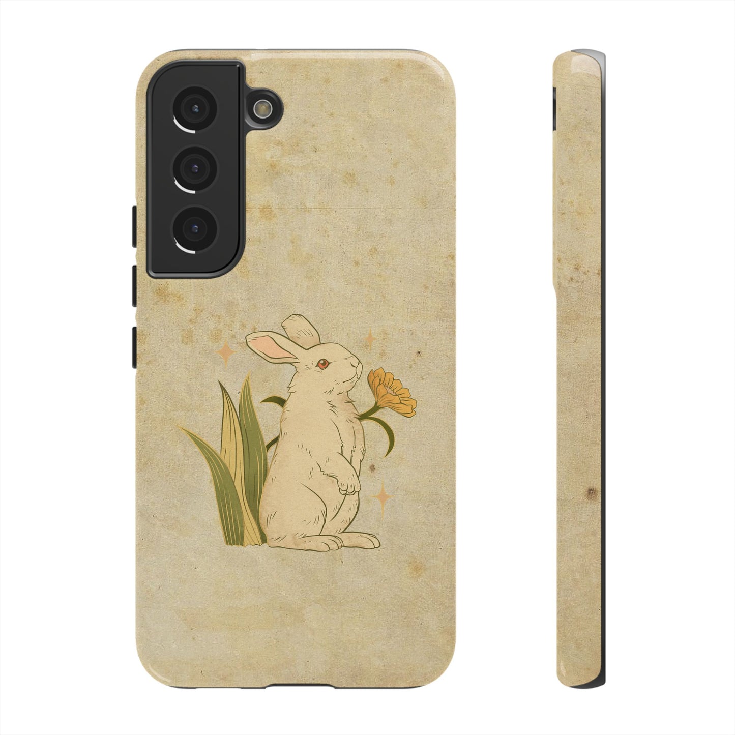 Minimal Vintage Rabbit Phone Case β Aesthetic Beige Bunny Cover for iPhone, Samsung & Pixel