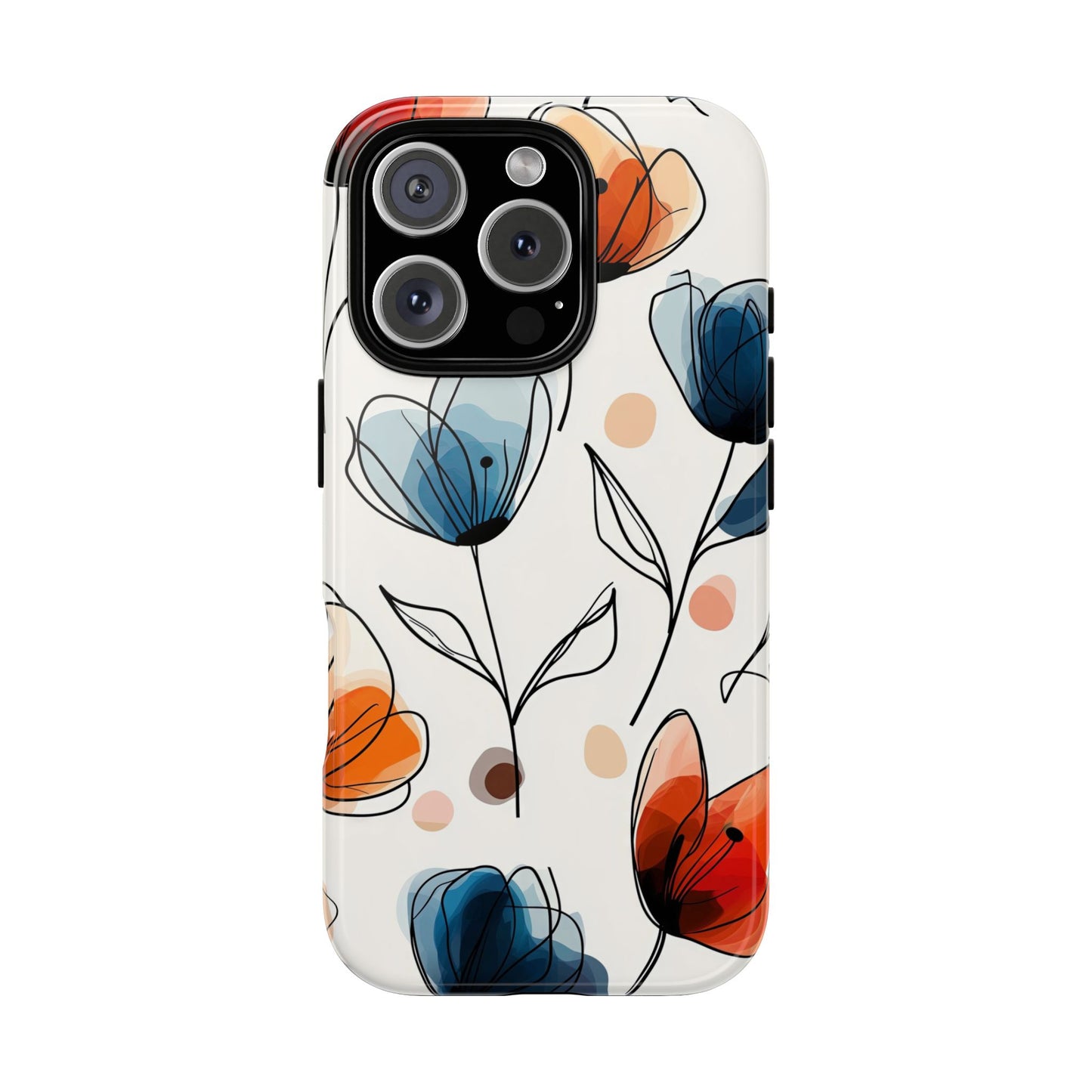 Minimal Floral Phone Case for iPhone, Samsung & Pixel | Watercolor Abstract Flower Print | Soft Matte Finish