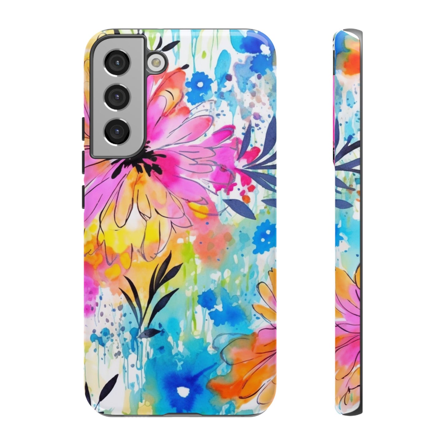 Abstract Watercolor Bloom Phone Case – Expressive & Vibrant