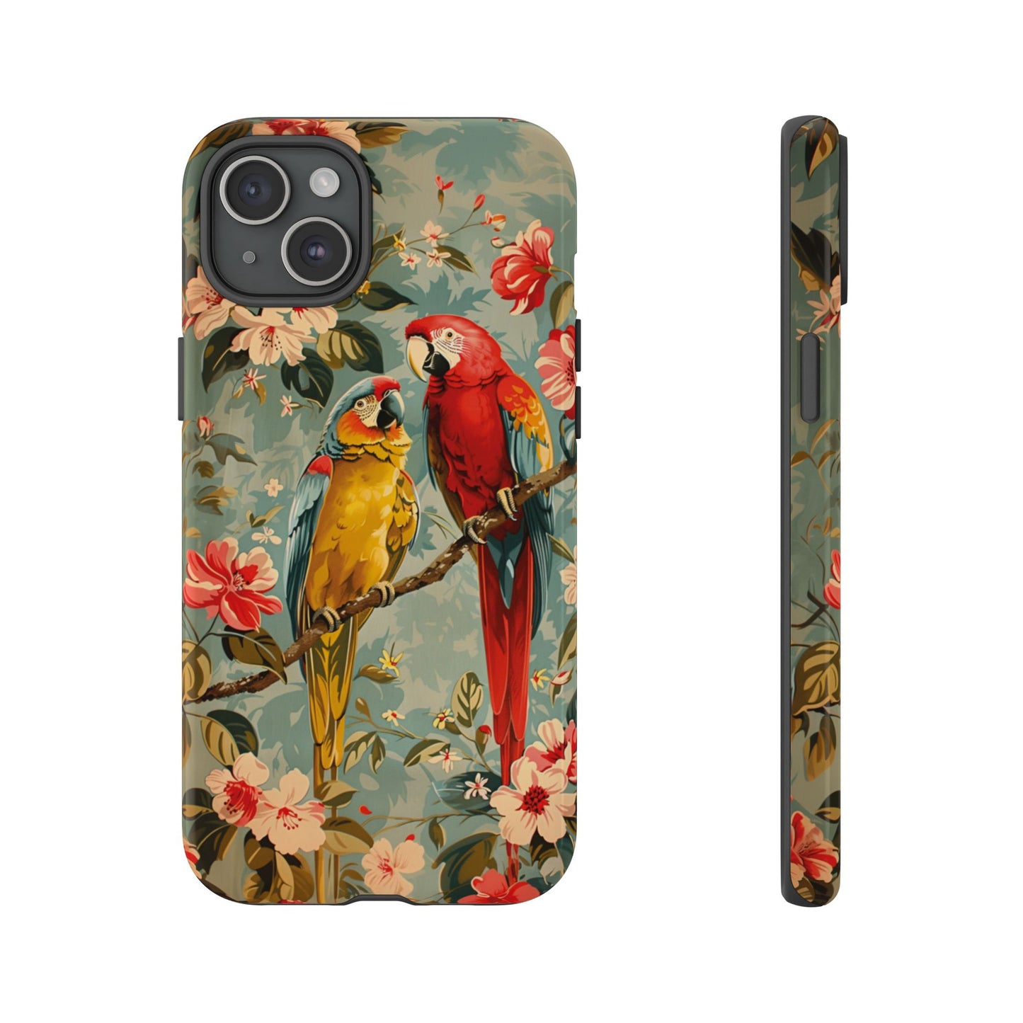 Floral Parrot Phone Case β Tropical Bird Design for iPhone, Samsung & Google Pixel