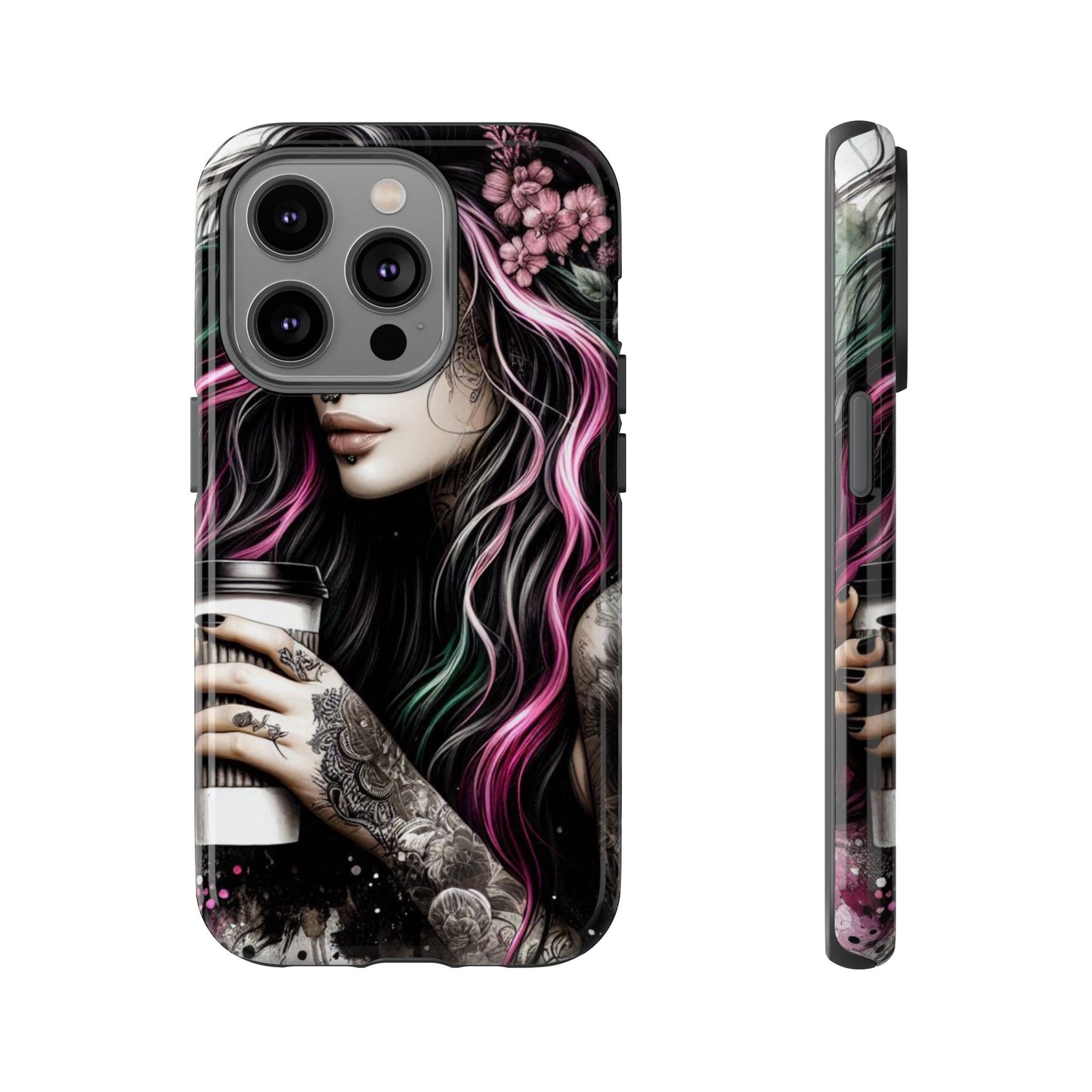 Tattooed Serenity – Gothic Coffee Lover Mobile Cover