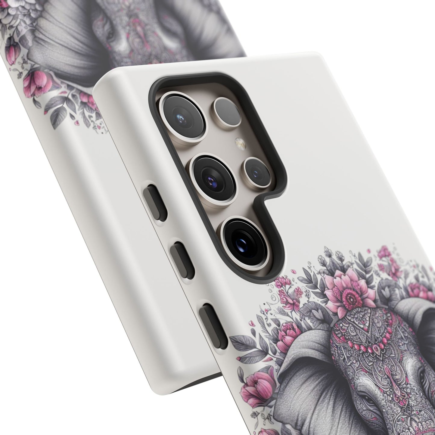 Intricate Floral Elephant Mobile Cover – Mandala-Inspired Boho Art