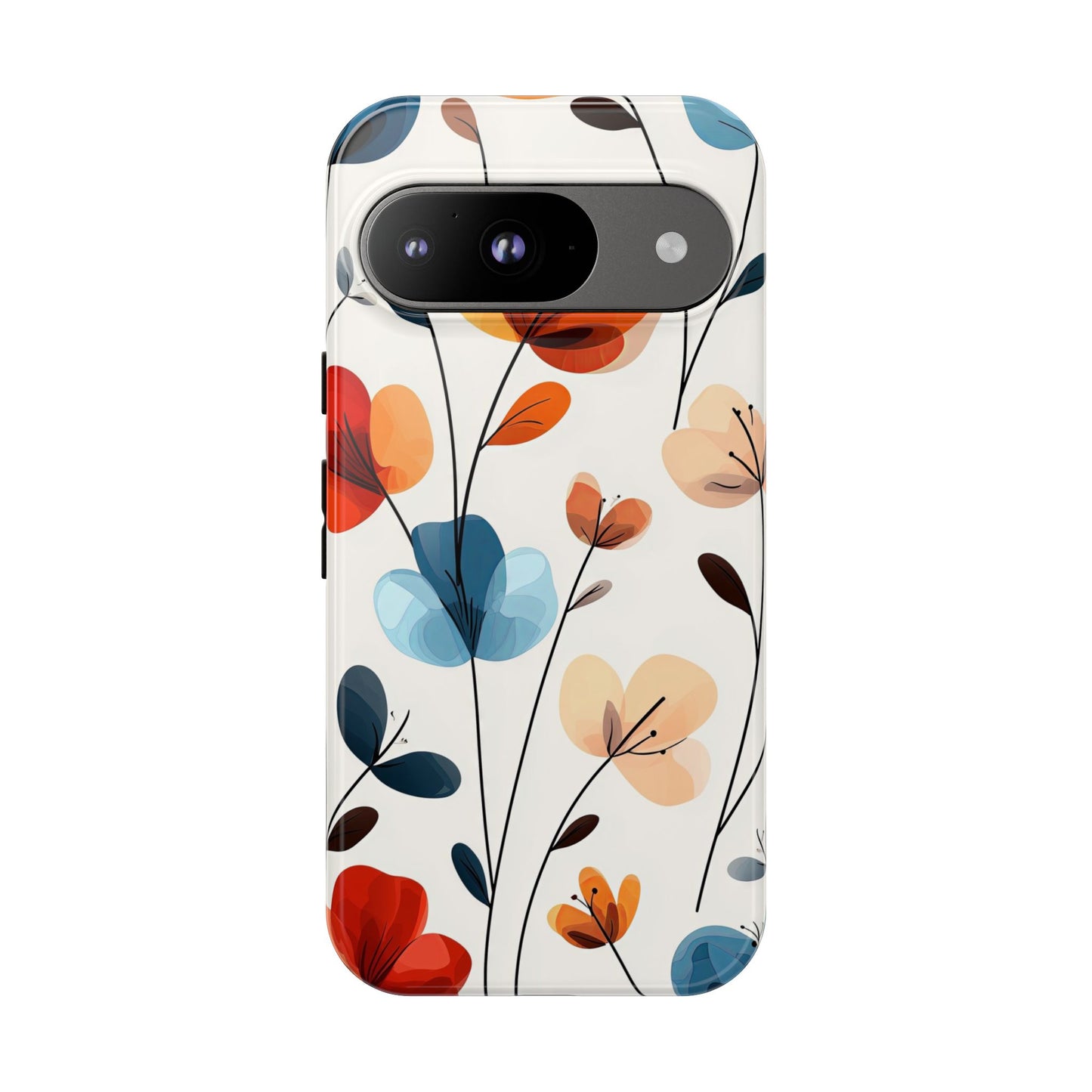 Colorful Floral Phone Case for iPhone, Samsung & Pixel | Bold Modern Botanical Print | Protective Matte Finish