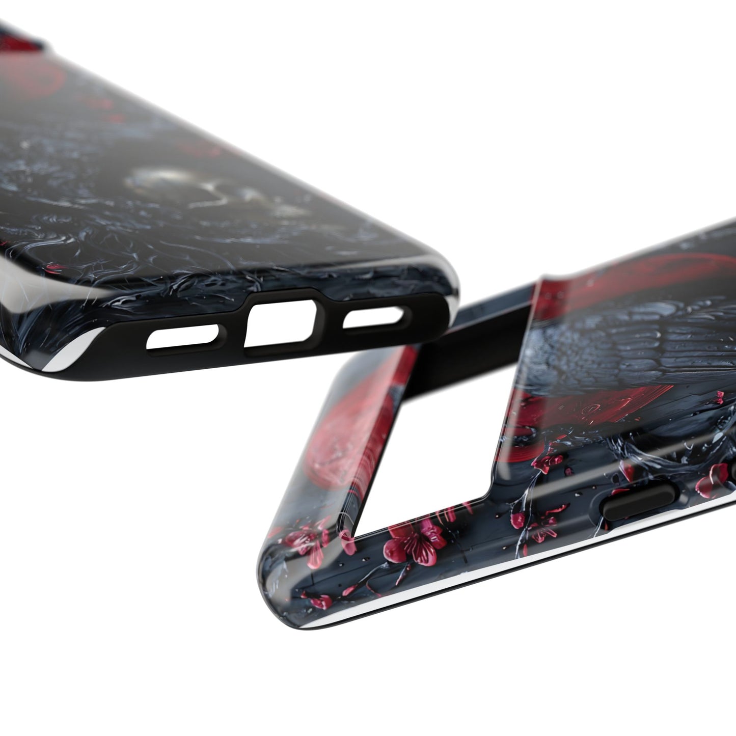 Gothic Sculpture Of Raven On Charcoal Tree Branch phone case design