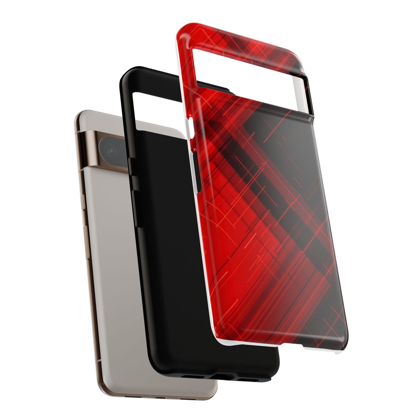 Abstract Red and Black Geometric Pattern
